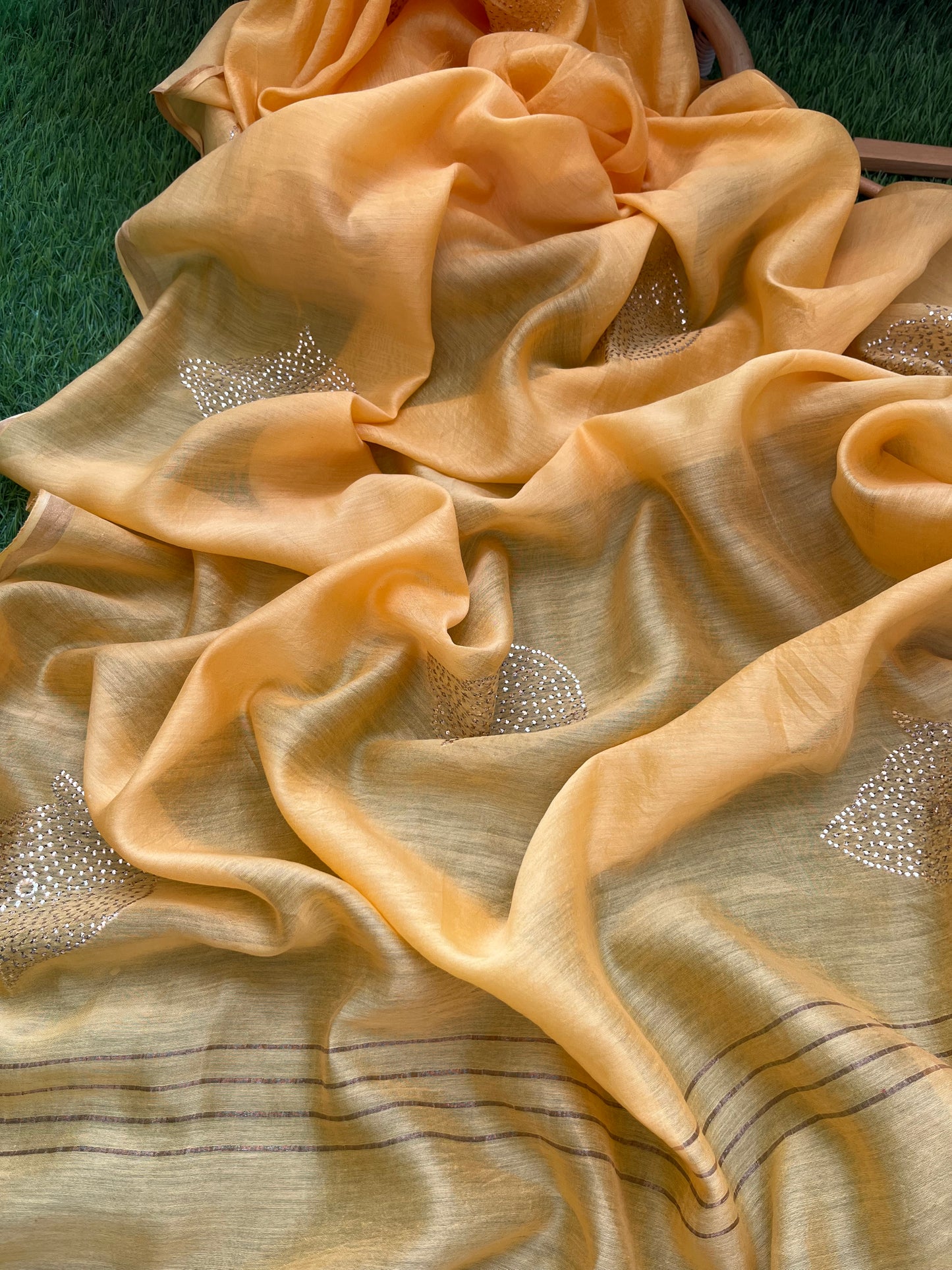 Chanderi Mukaish work Dupatta plain suit fabric