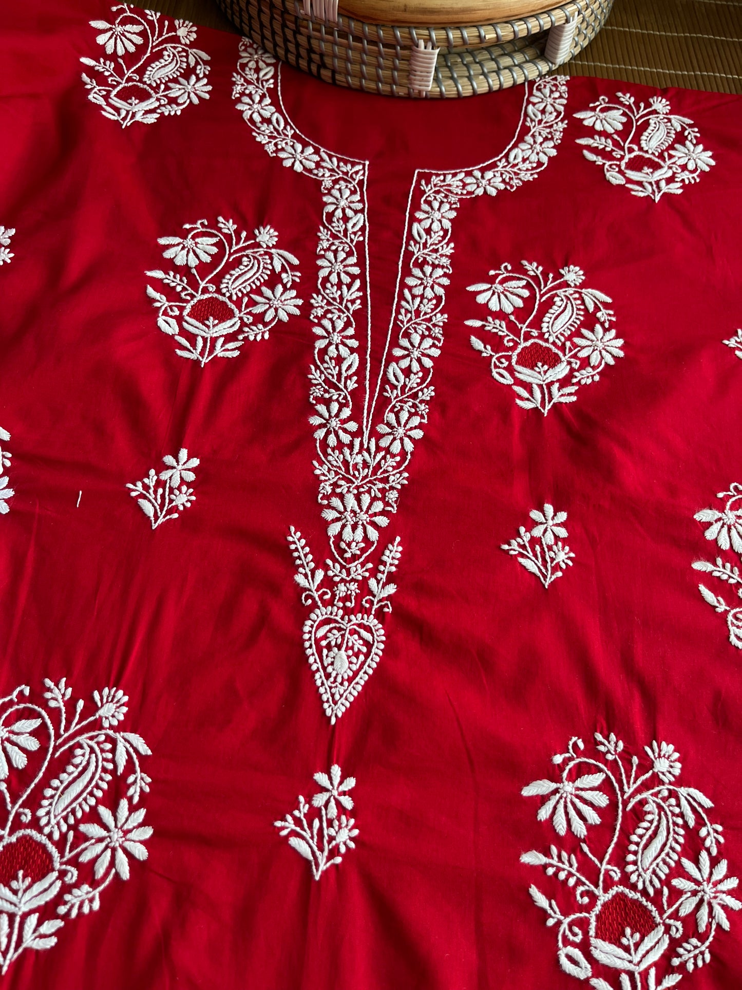 Cotton chikan kurta bottom