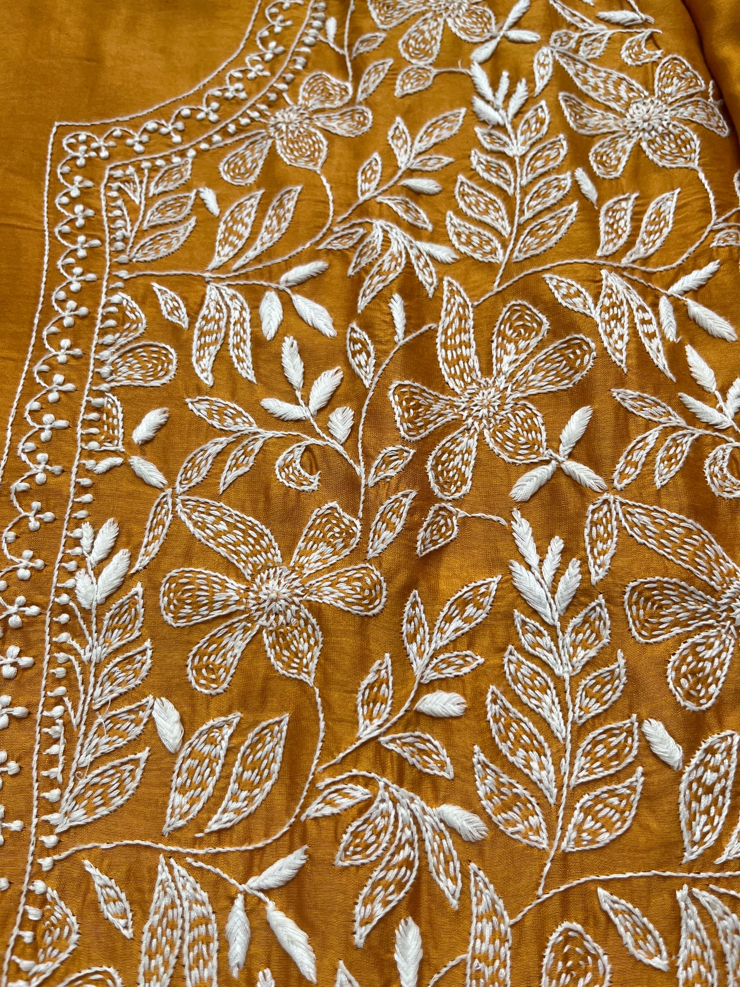 Chanderi chikankari kurta