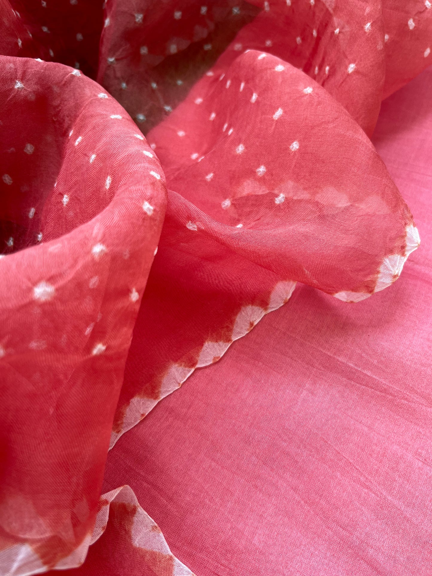 त्योहार् -organza Silk bandhani dupatta chanderi fabric