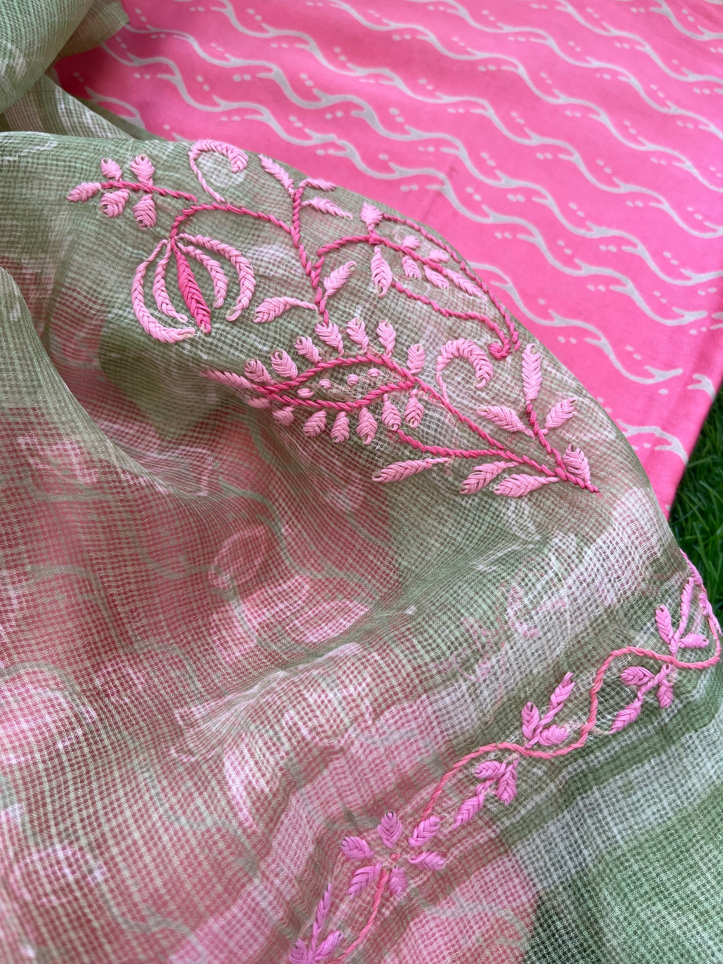 रोज़ाना :Kota Silk Chikankari Dupatta with modal silk block print kurta Fabric