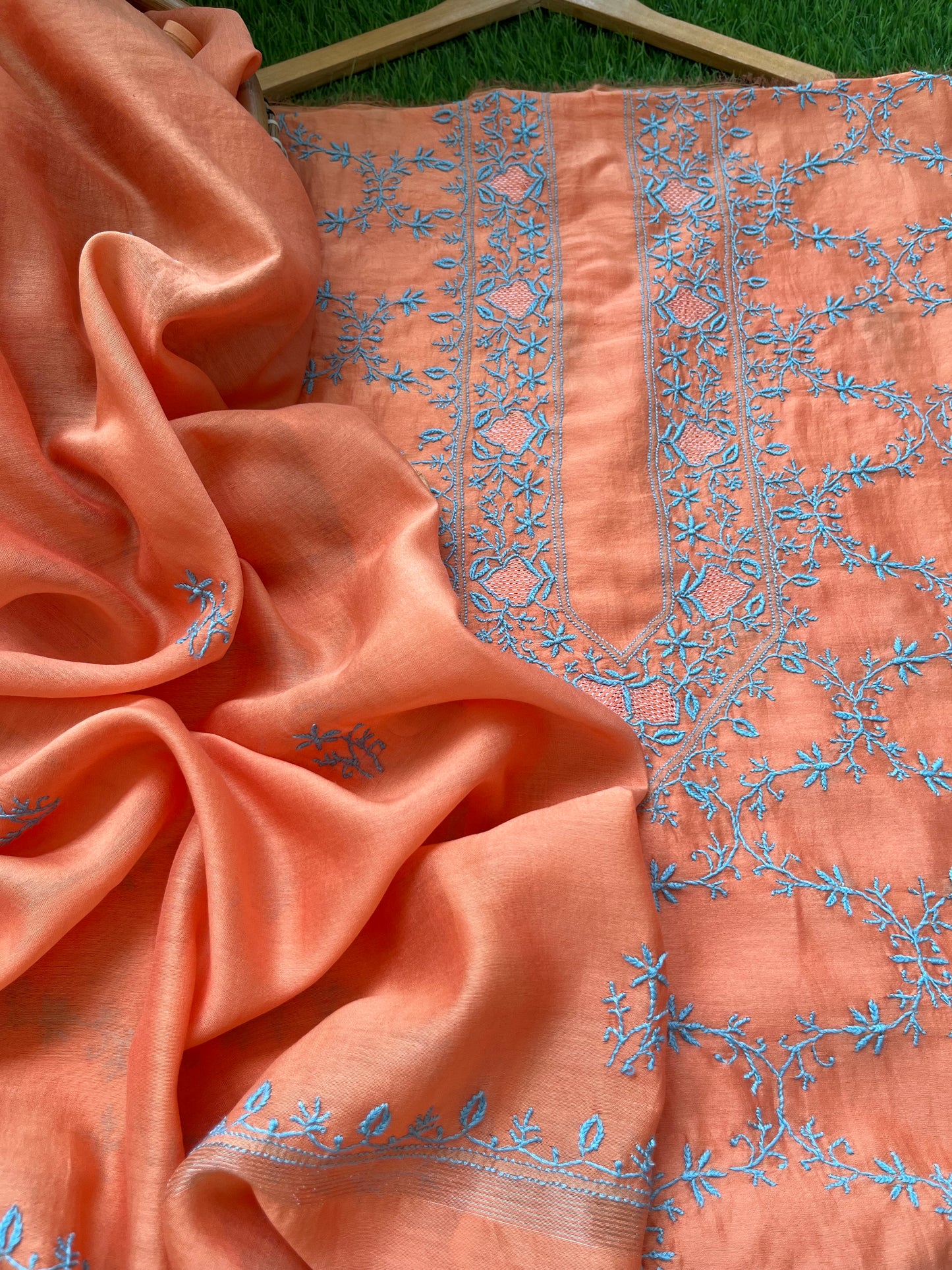 Chanderi Chikankari Kurta Dupatta