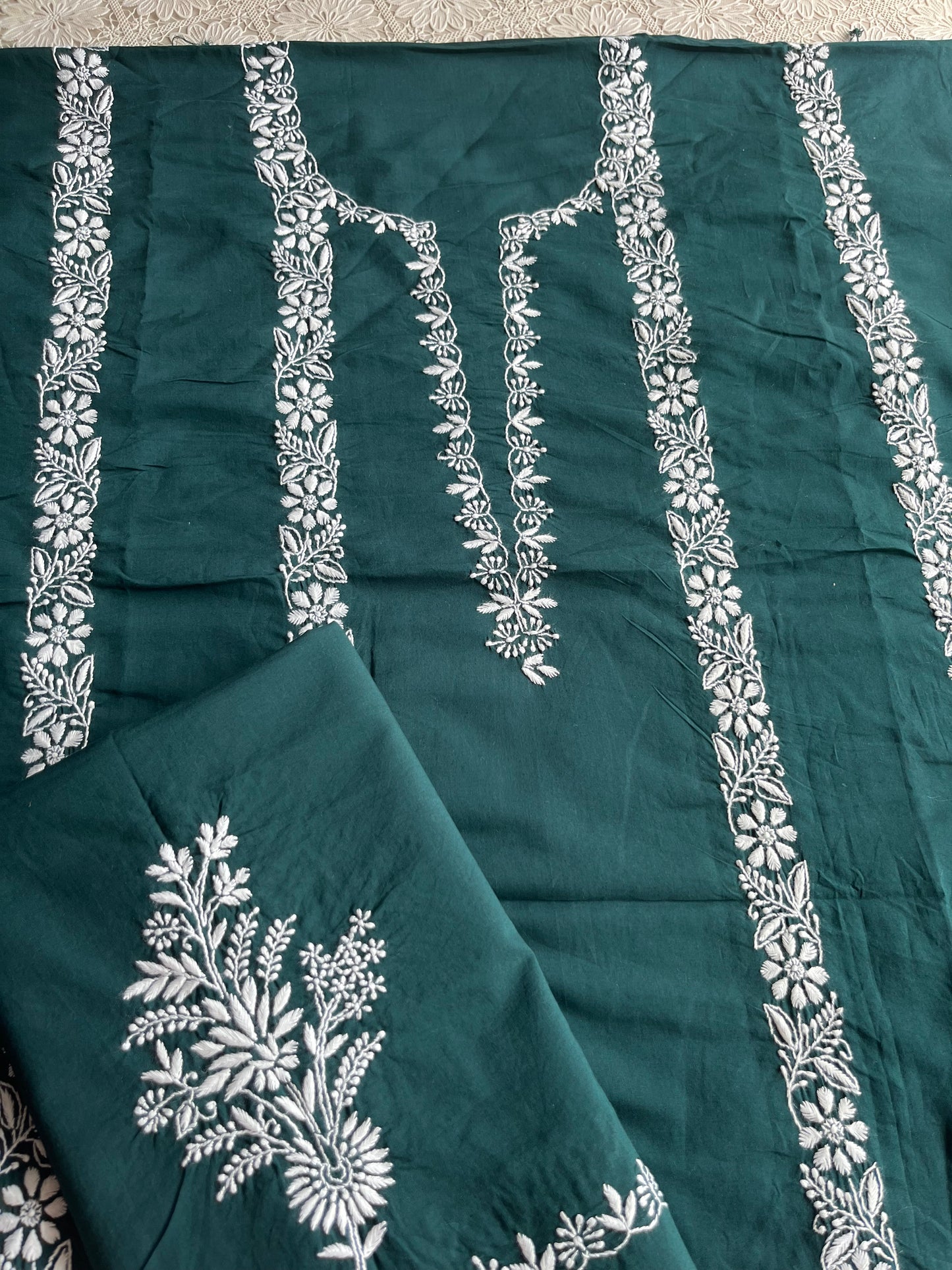 Cotton chikan kurta bottom