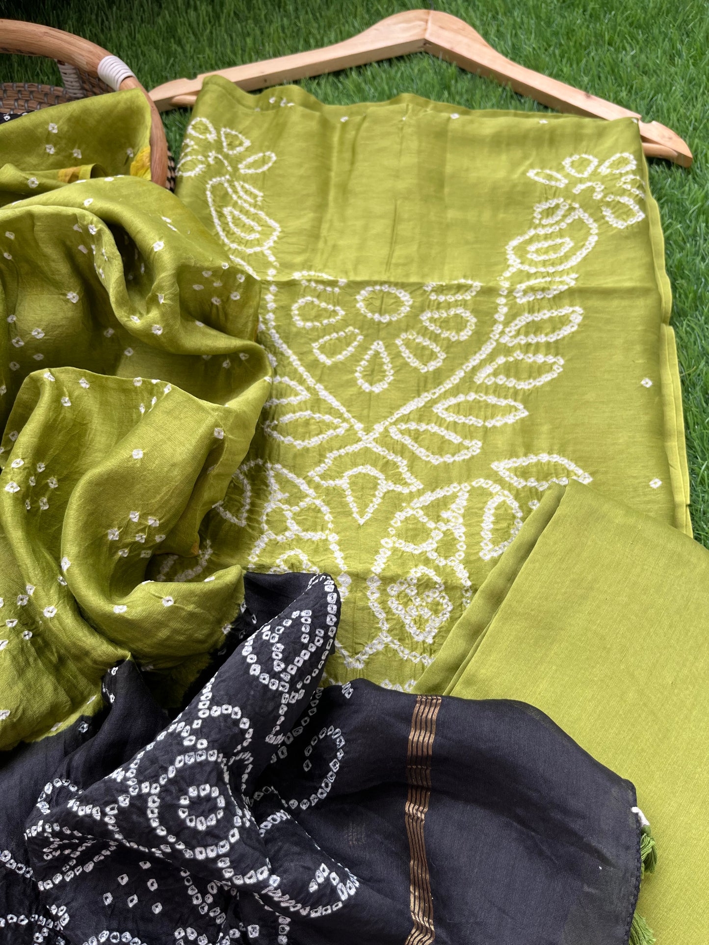 Chanderi Bandhani kurta dupatta