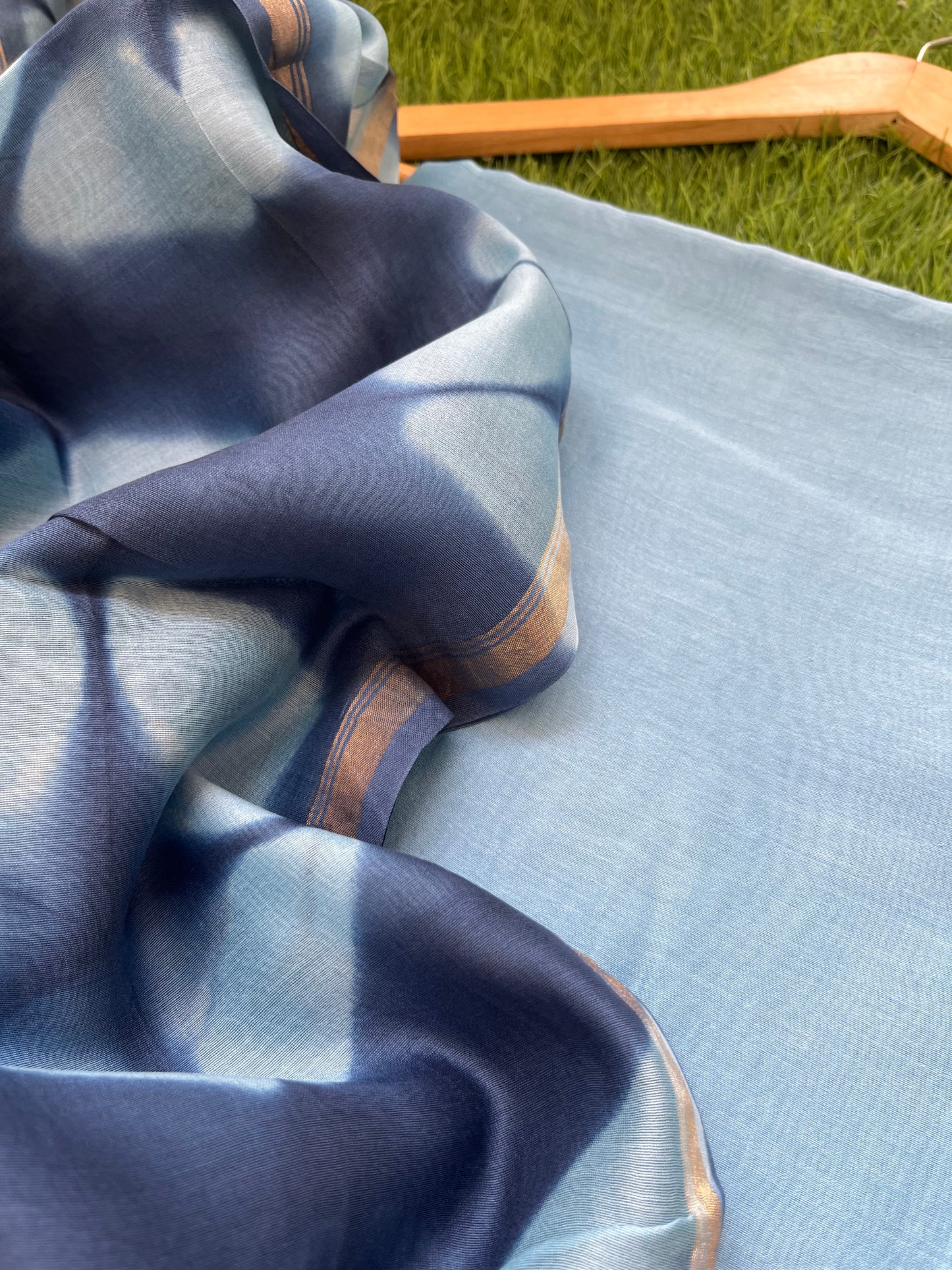 Chanderi Clamp Dye dupatta with plain fabric