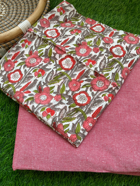 Kurta Bottom Co-Ord Set (Block Print)