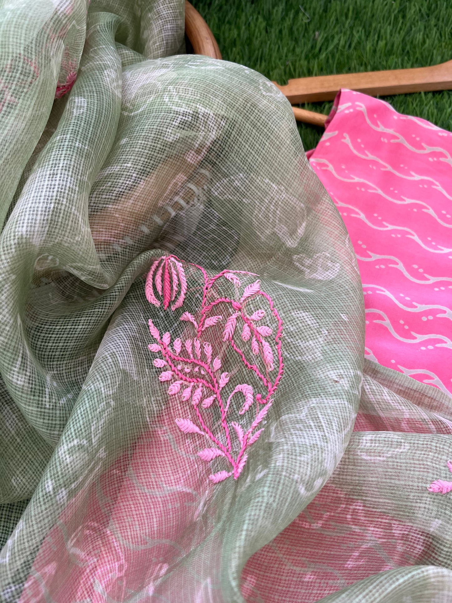 रोज़ाना :Kota Silk Chikankari Dupatta with modal silk block print kurta Fabric