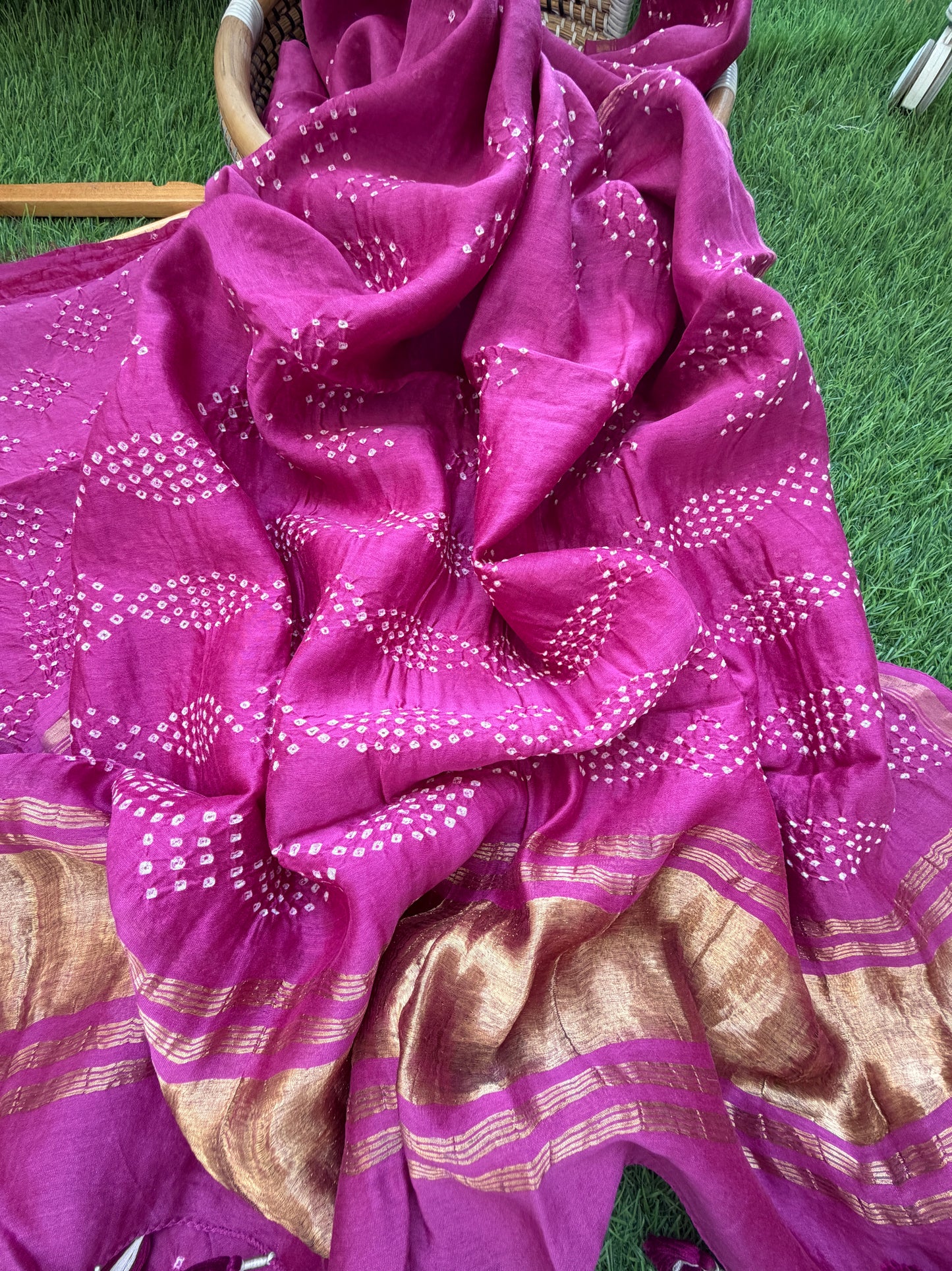 Chanderi Bandhani kurta dupatta