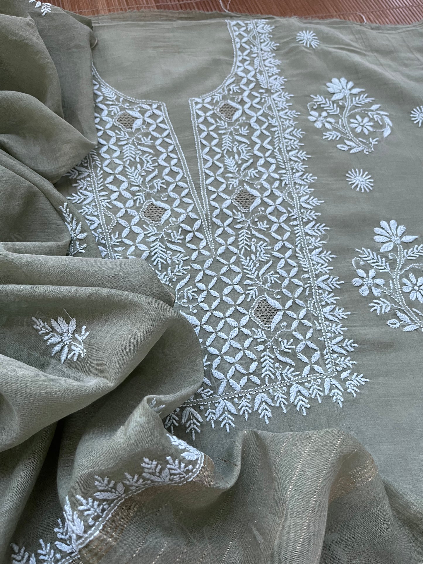 Chanderi Chikankari Kurta Dupatta
