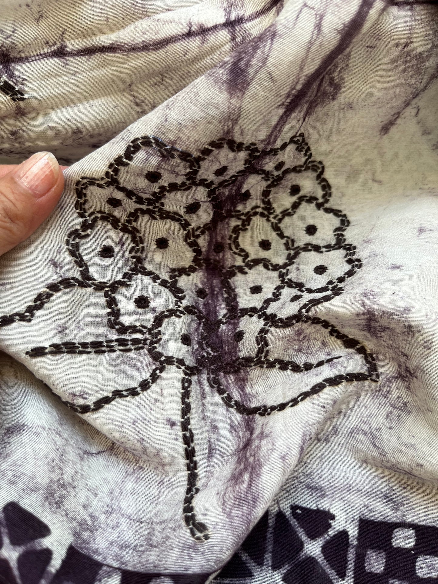 Baatik Chanderi chikankari Dupatta