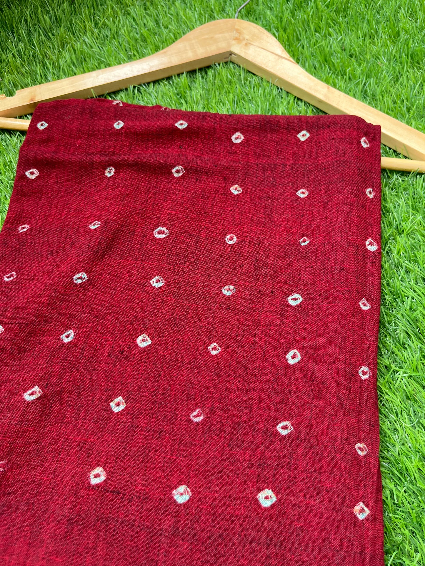 Handwoven organic kala Cotton bandhani fabric
