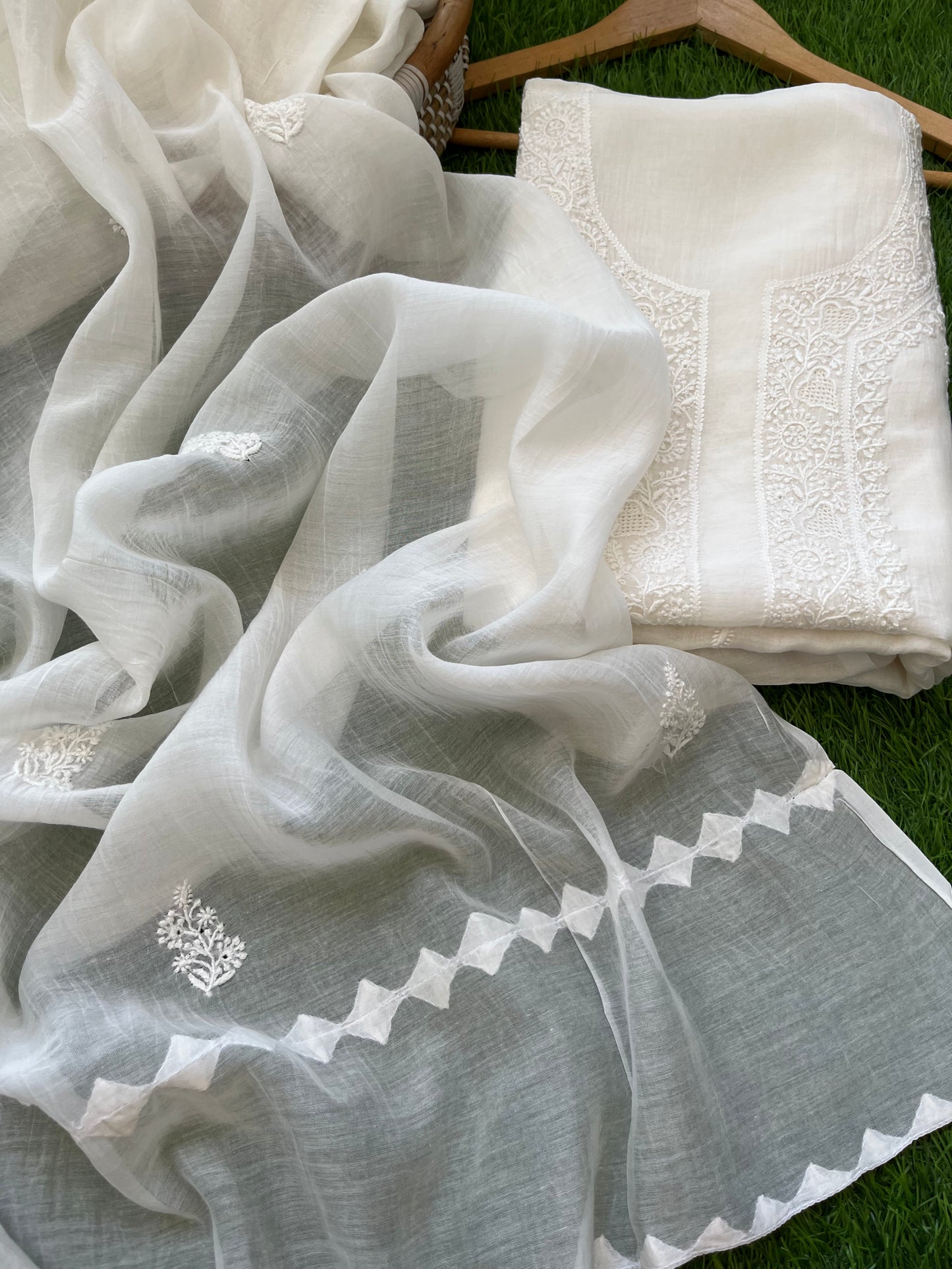 Chanderi Chikankari Kurta Dupatta