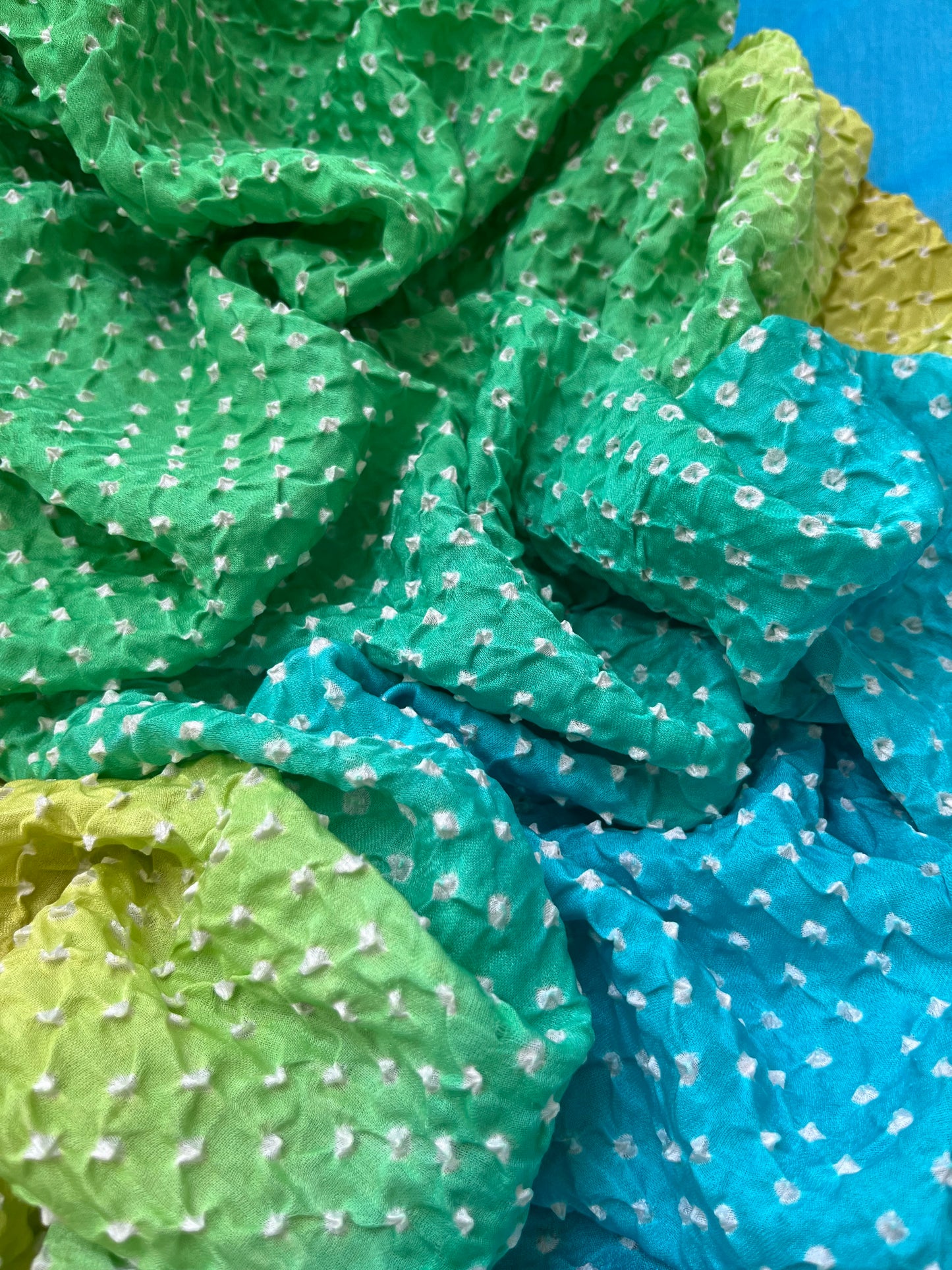 त्योहार् -Gajji Silk bandhani dupatta chanderi fabric
