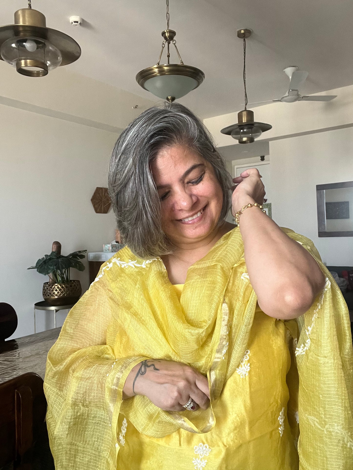 Chanderi chikan kurta and Dupatta