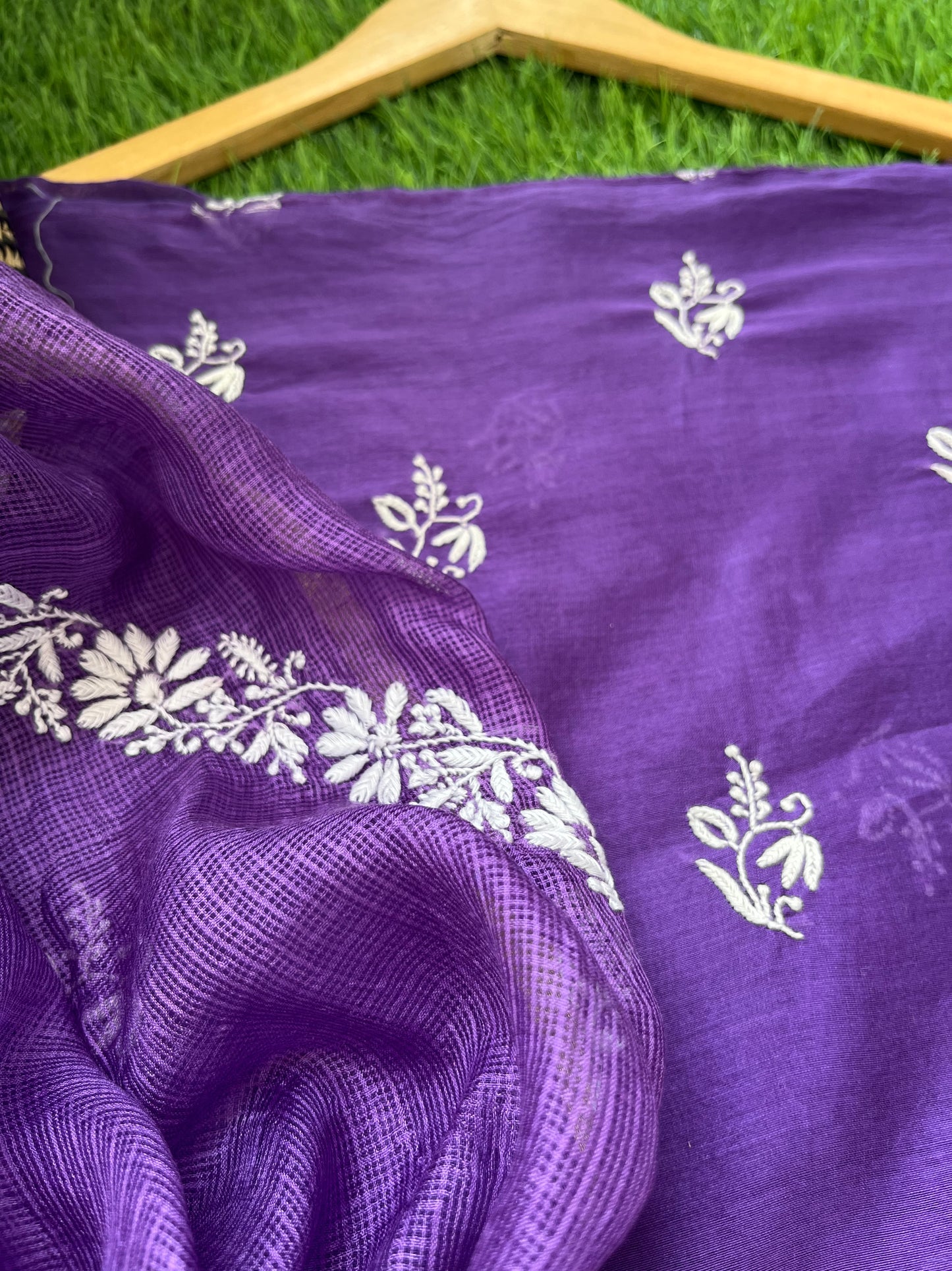 Chanderi chikan kurta and Dupatta