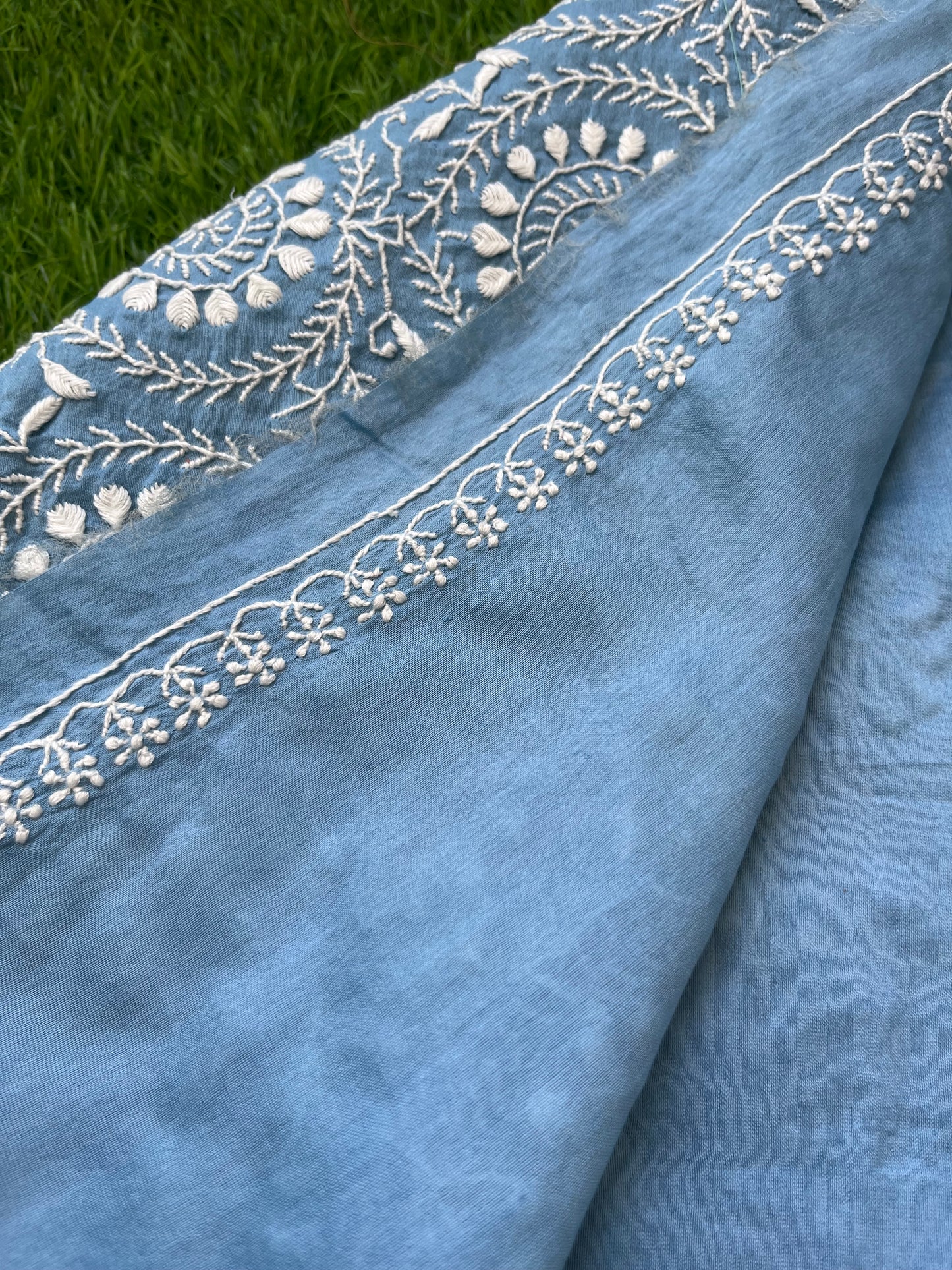 Chanderi chikankari kurta