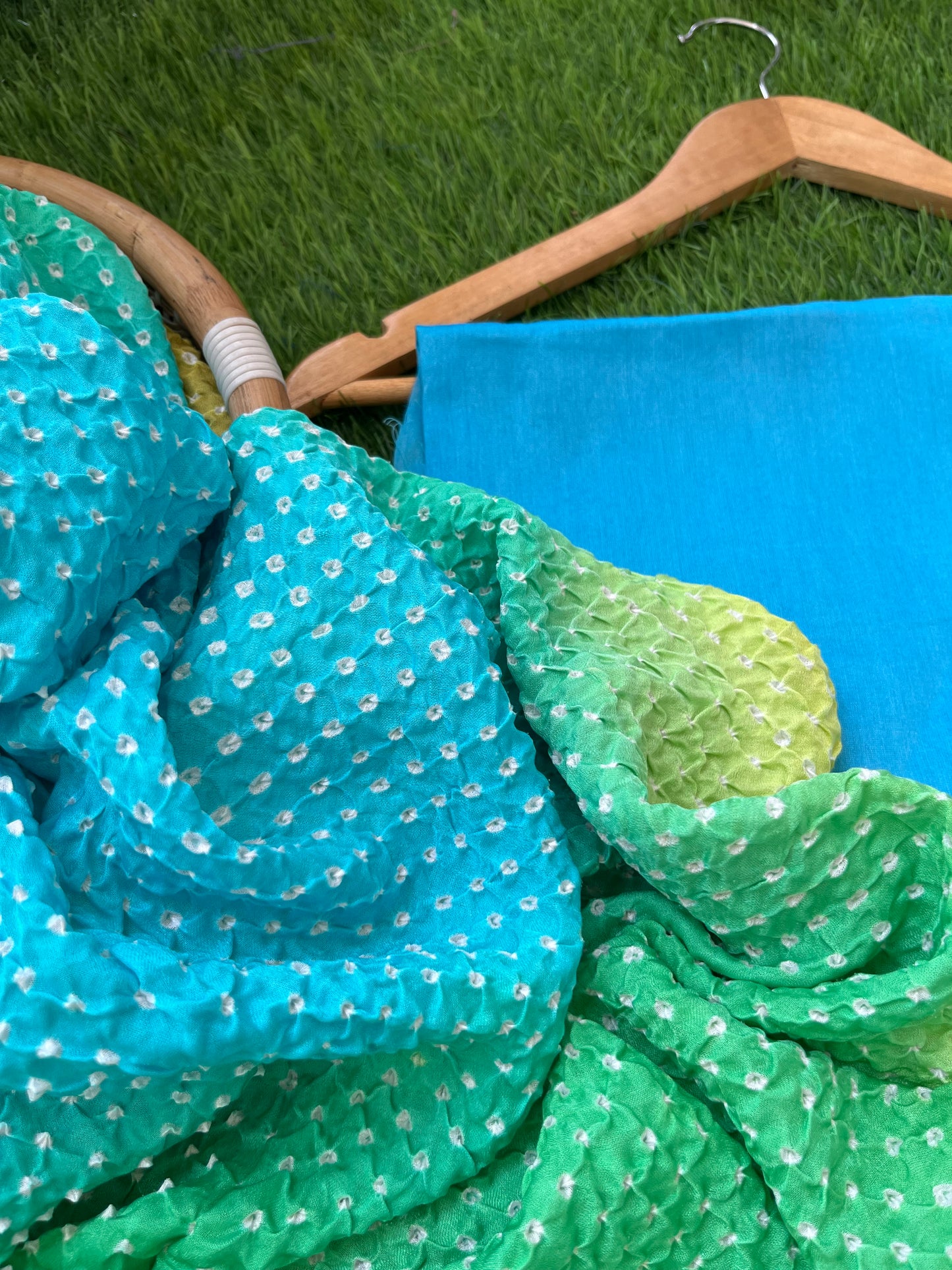 त्योहार् -Gajji Silk bandhani dupatta chanderi fabric