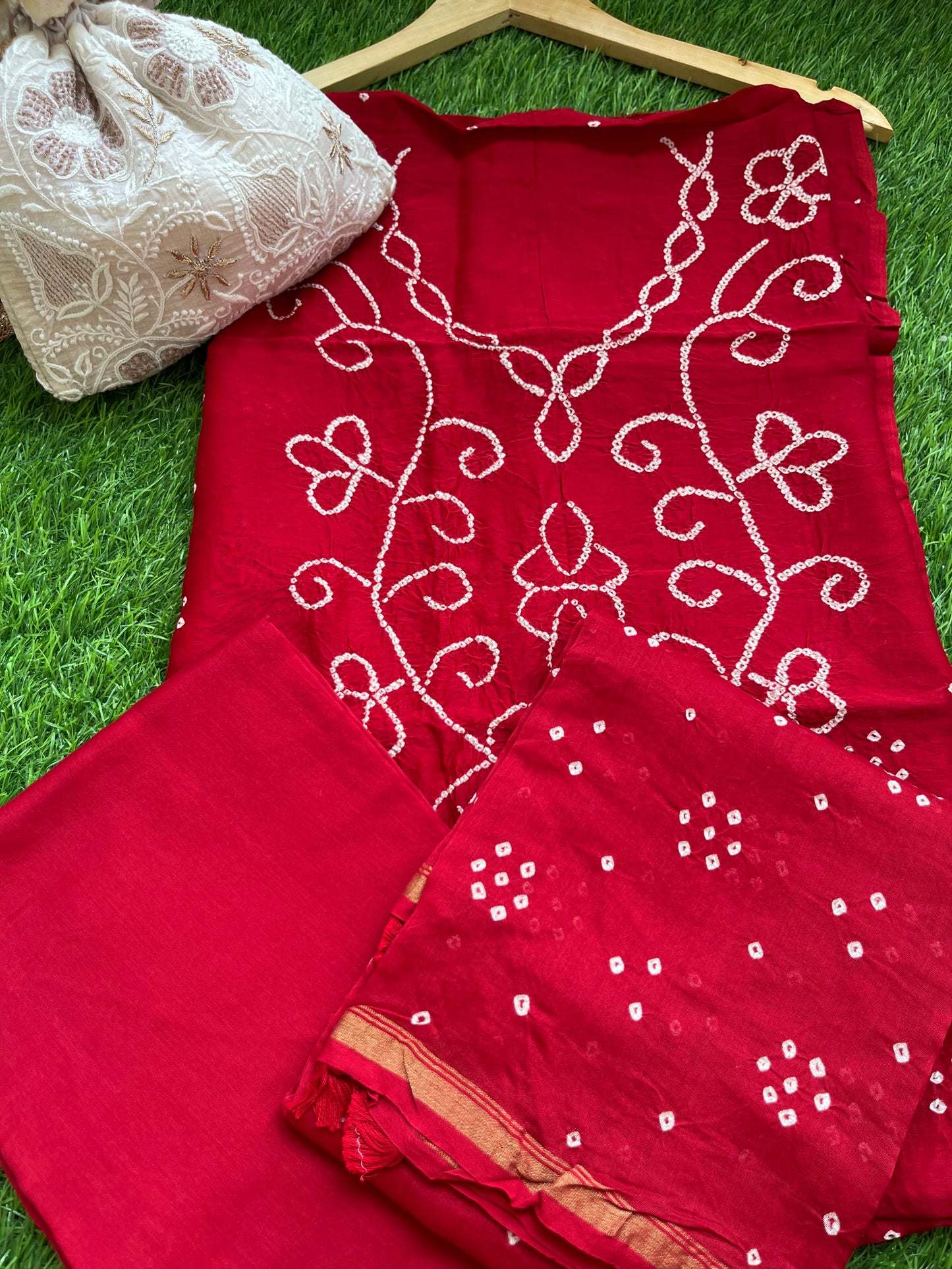 Chanderi Bandhani kurta dupatta