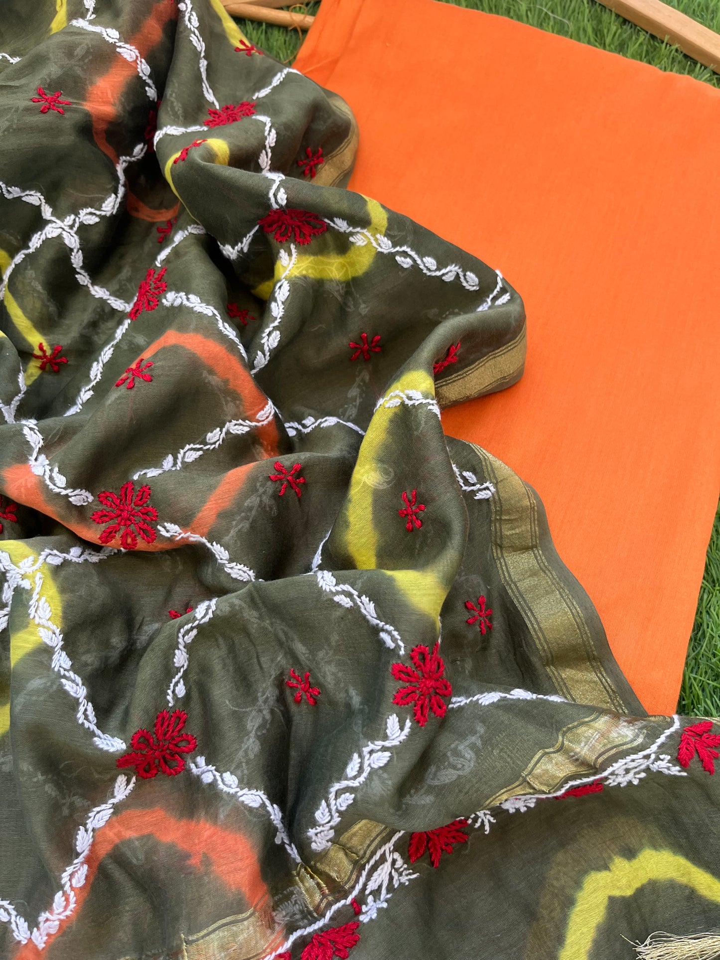 Cotton silk kurta bottom chanderi dupatta