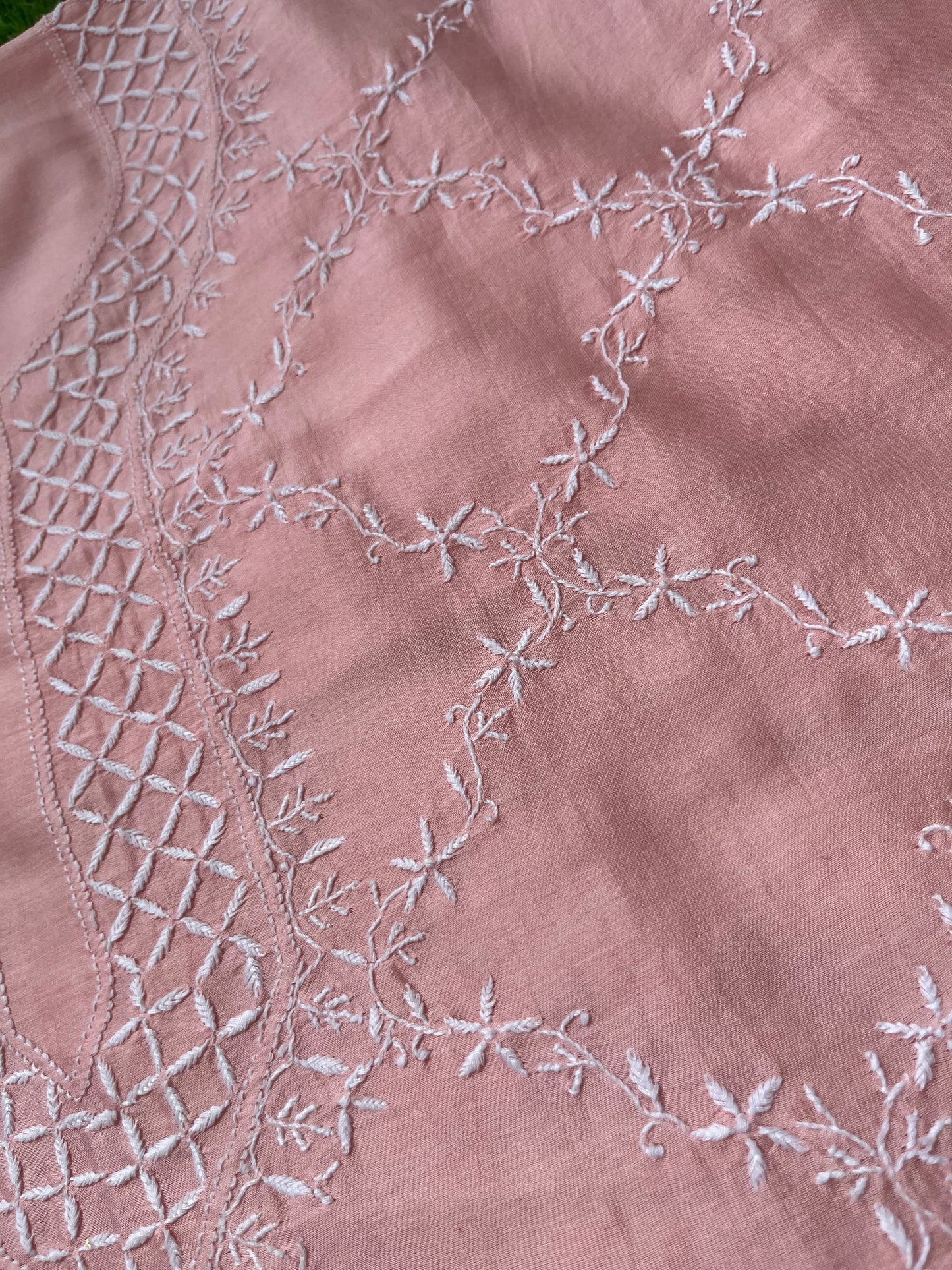 Chanderi chikan kurta