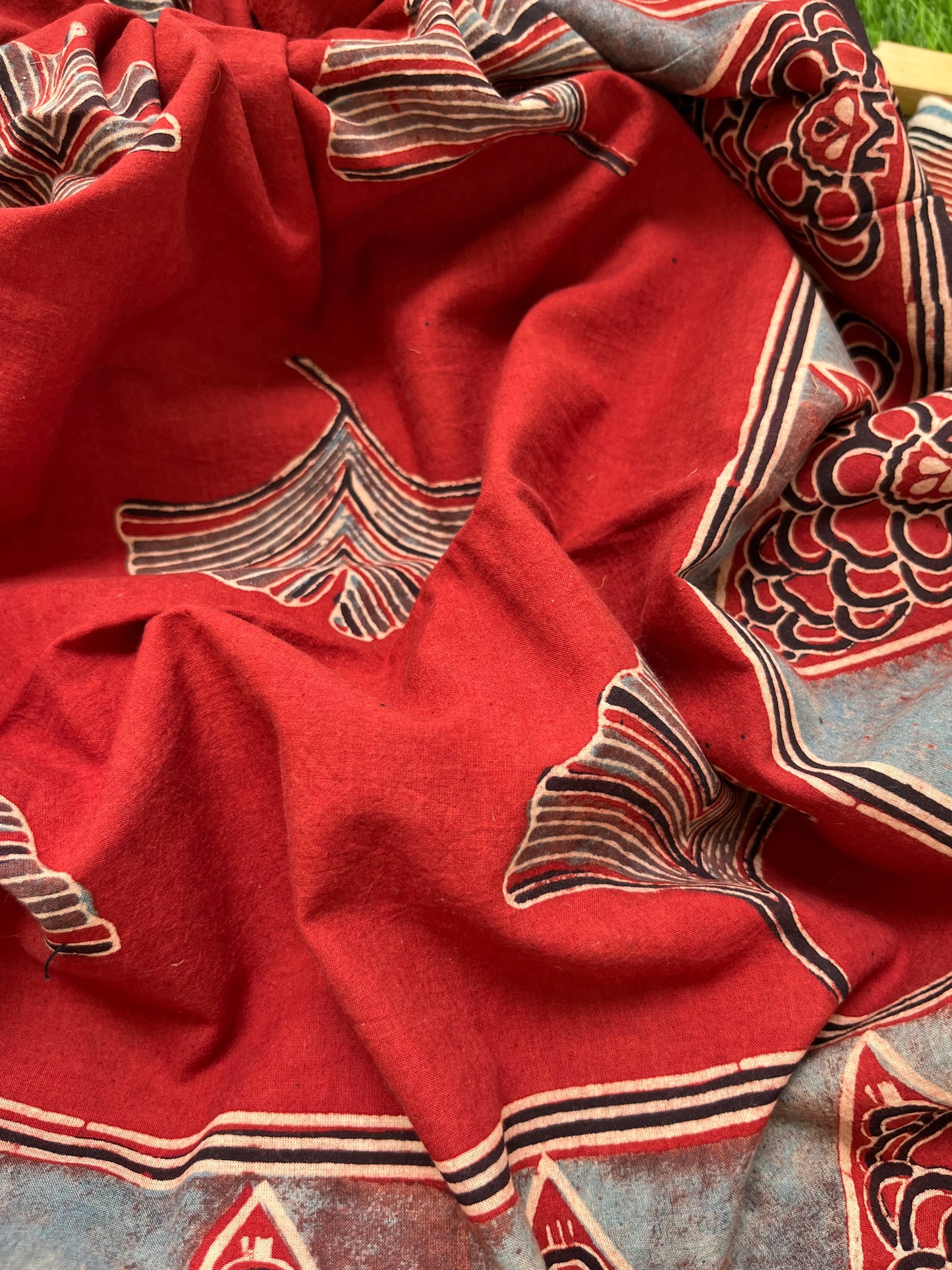 Ajrakh cotton Kurta bottom and dupatta
