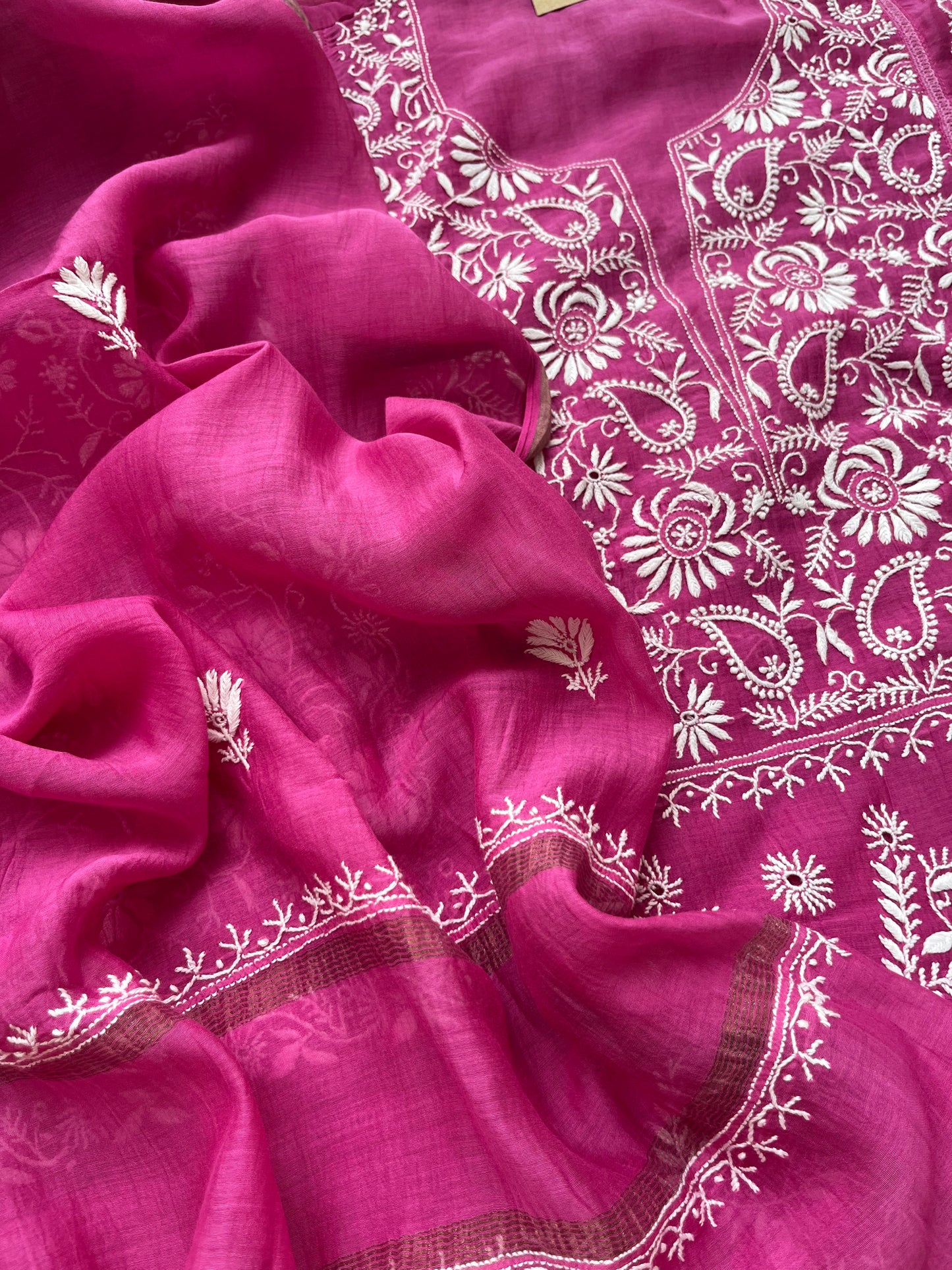 Chanderi Chikankari Kurta Dupatta