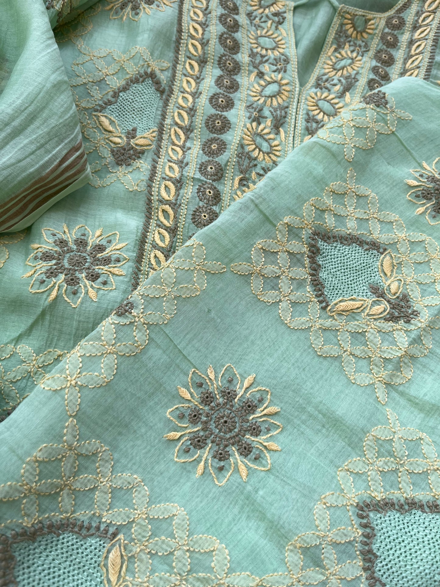 Chanderi Chikankari Kurta Dupatta