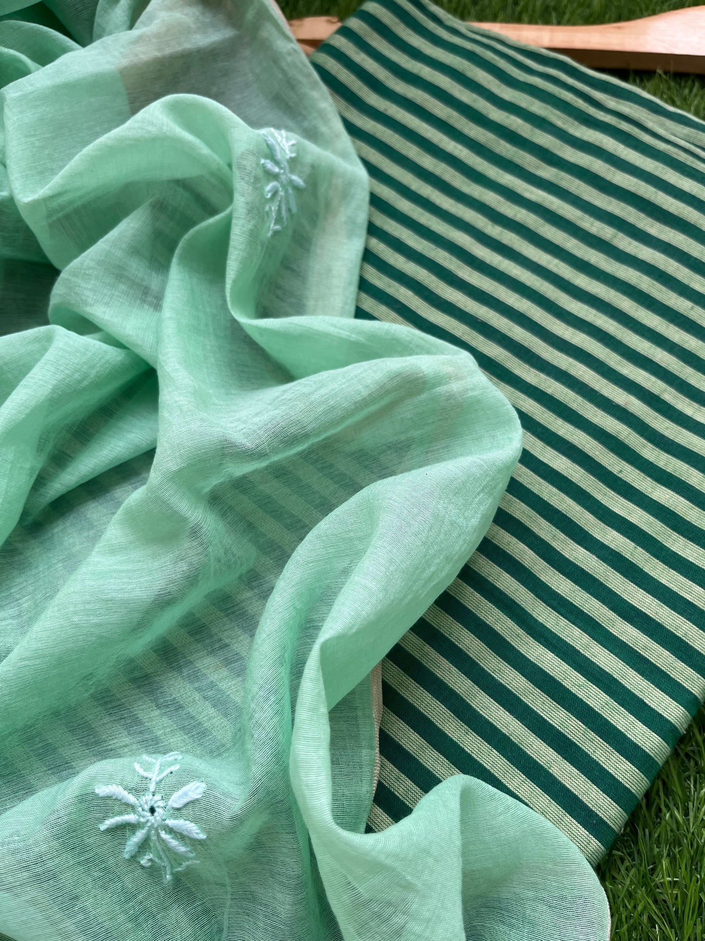 Chanderi Chikankari Dupatta cotton Fabric