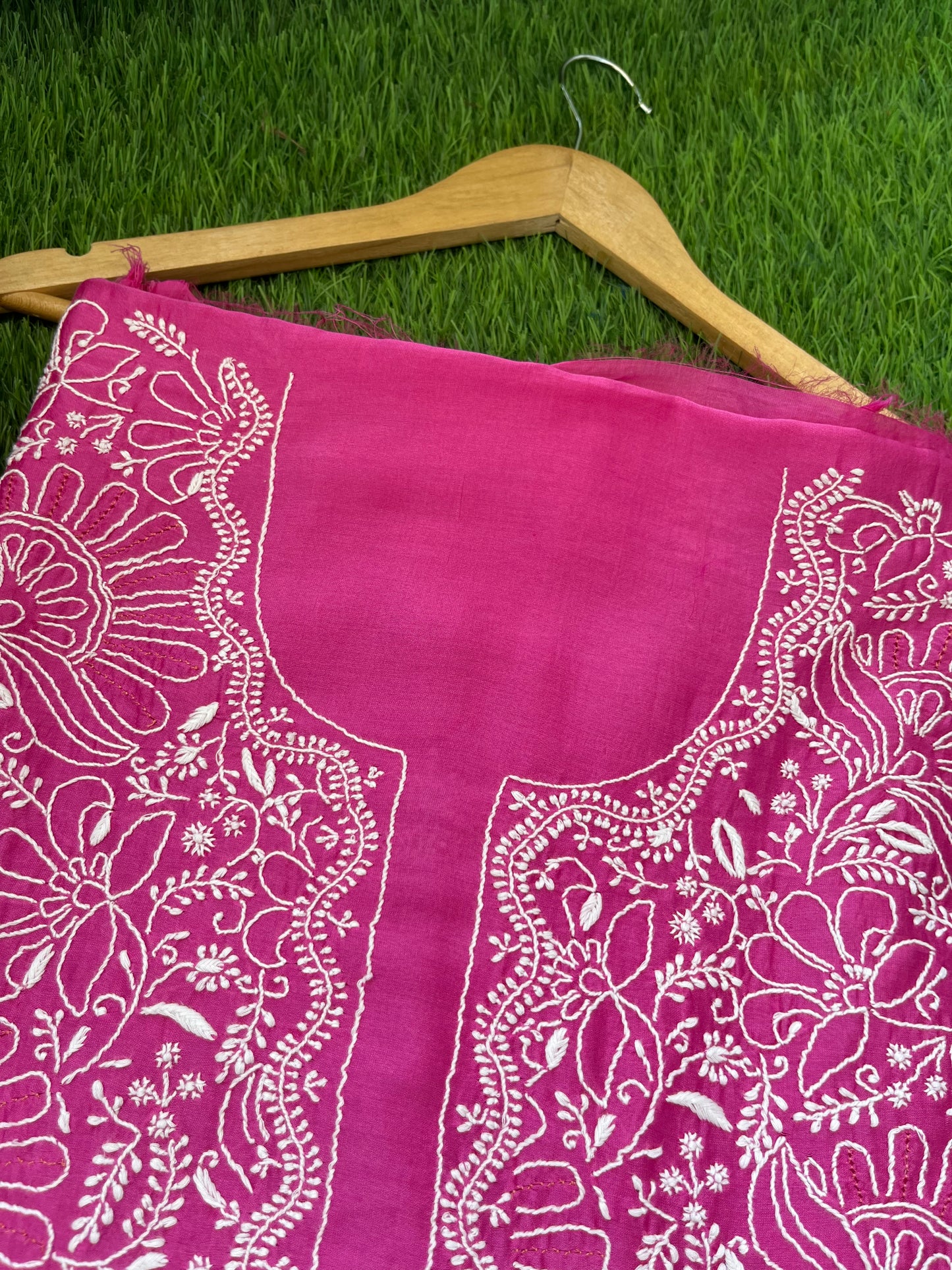 Chanderi chikankari kurta