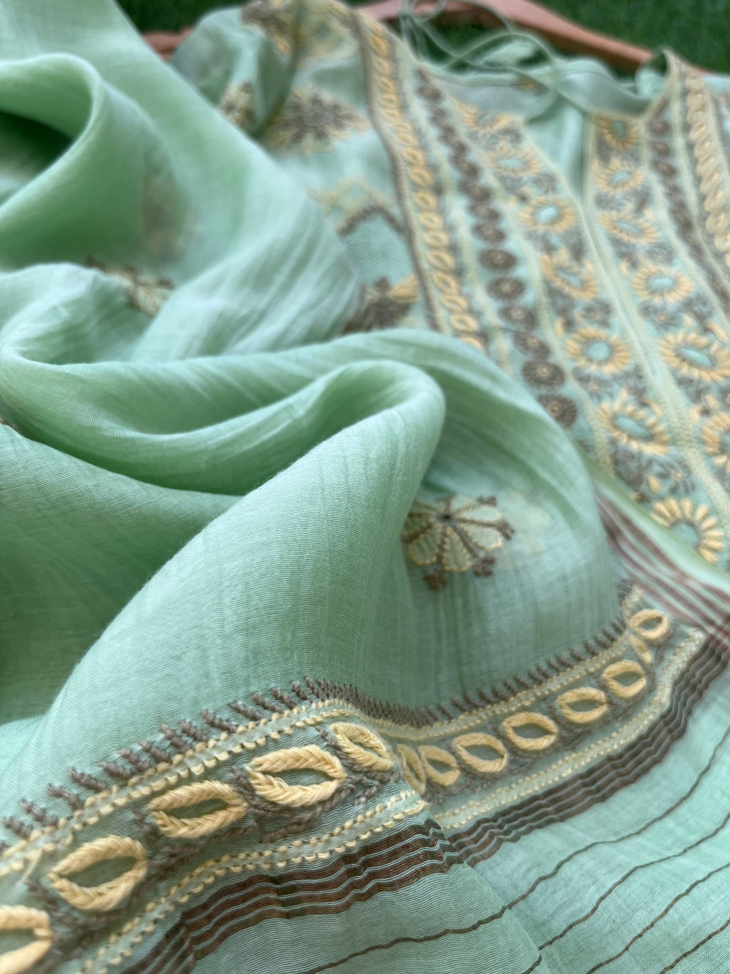 Chanderi Chikankari Kurta Dupatta