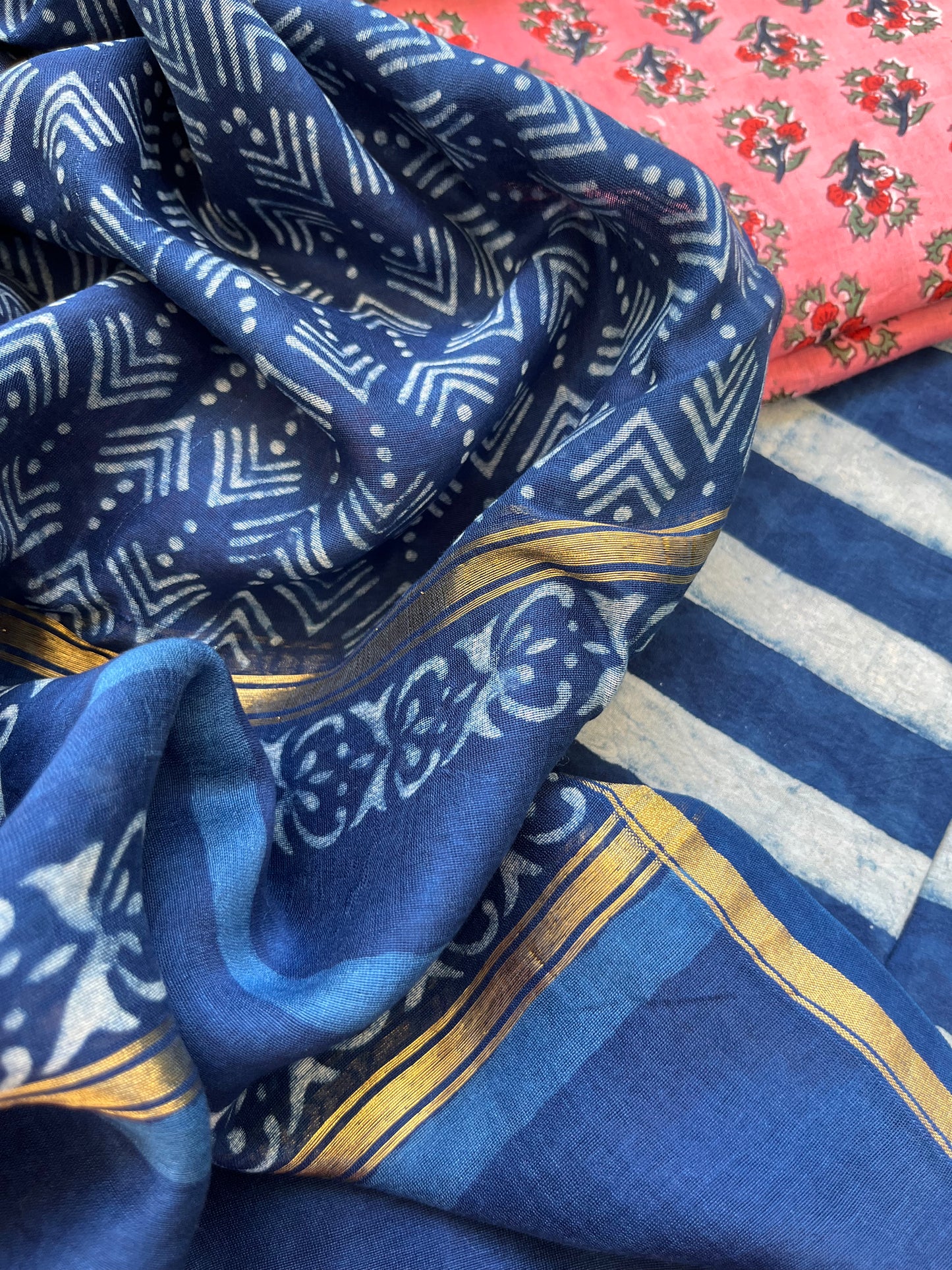 Cotton kurta bottom chanderi dupatta