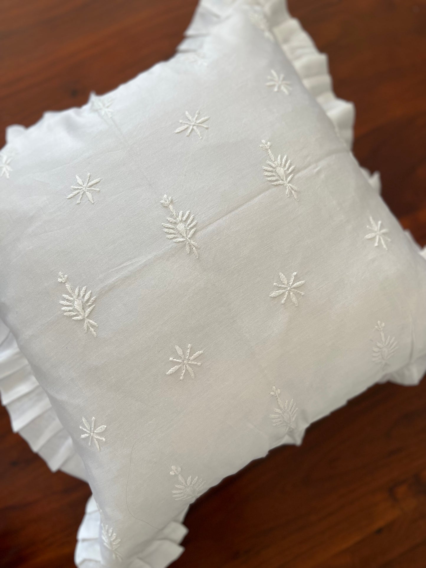 Chikankari cushion cover