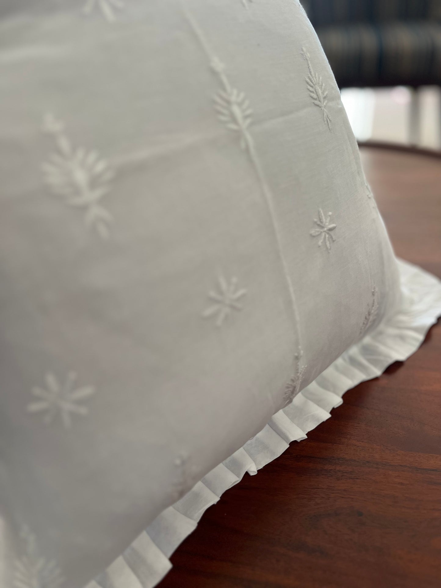 Chikankari cushion cover