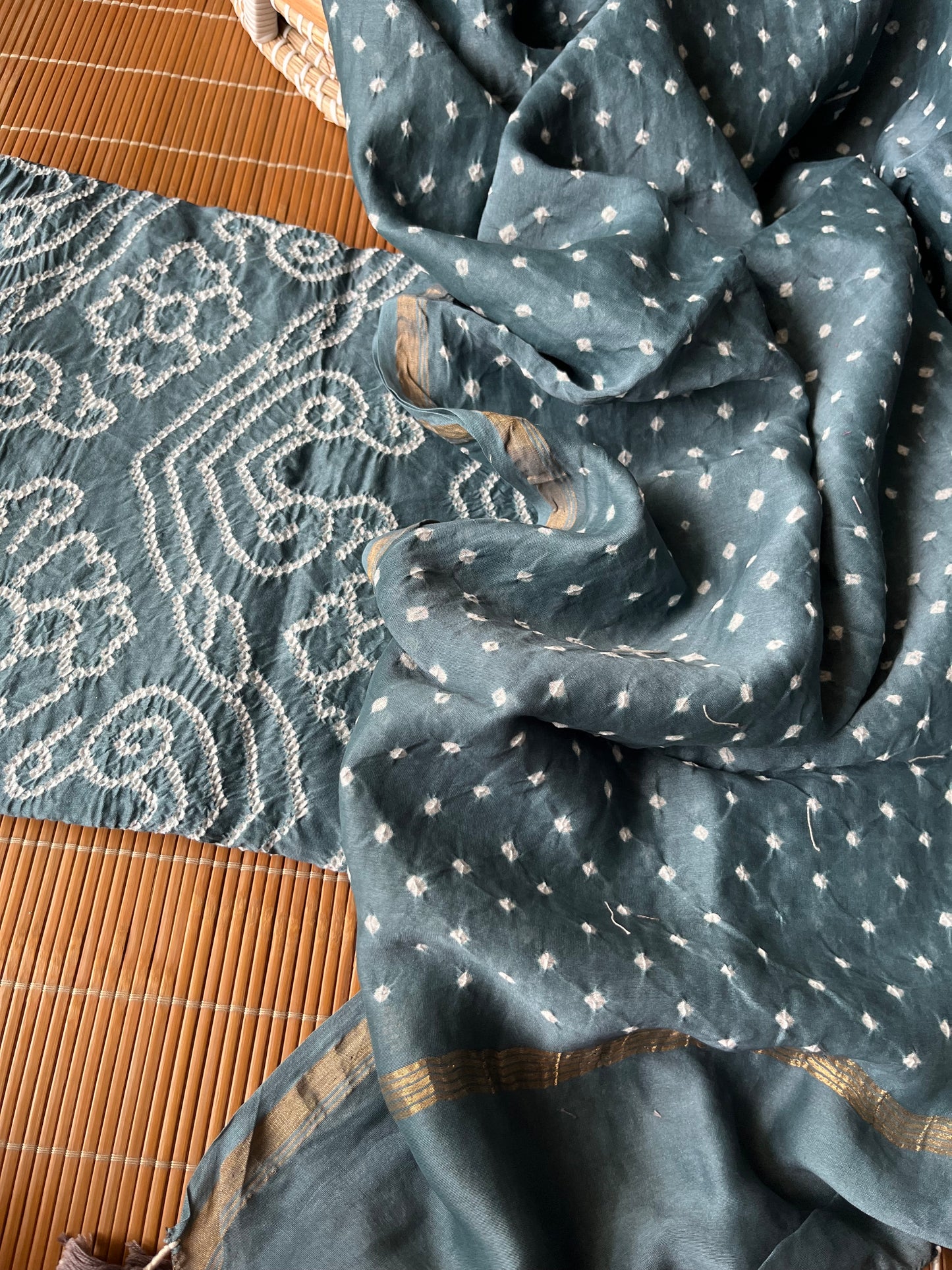 Chanderi Bandhani kurta dupatta