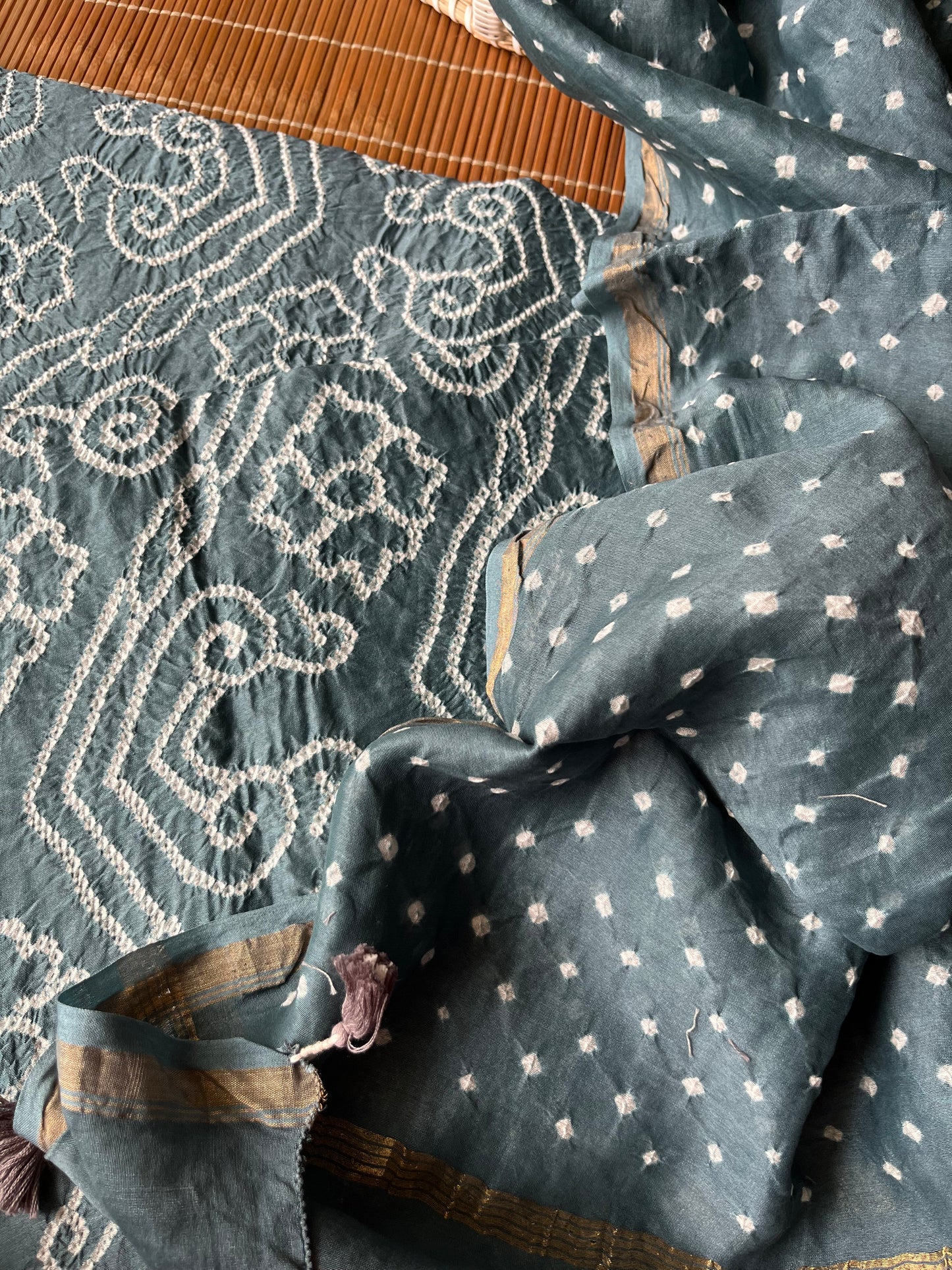Chanderi Bandhani kurta dupatta