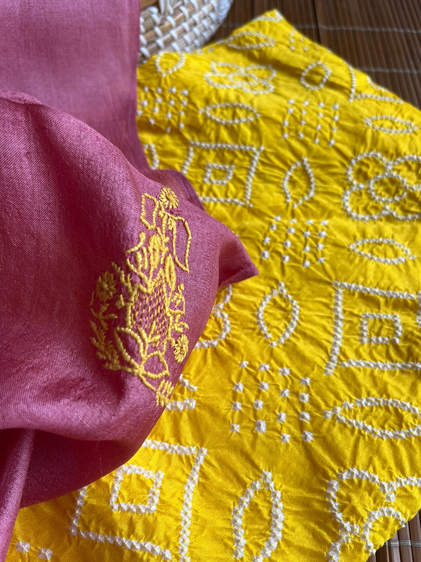 Tussar chikankari Dupatta