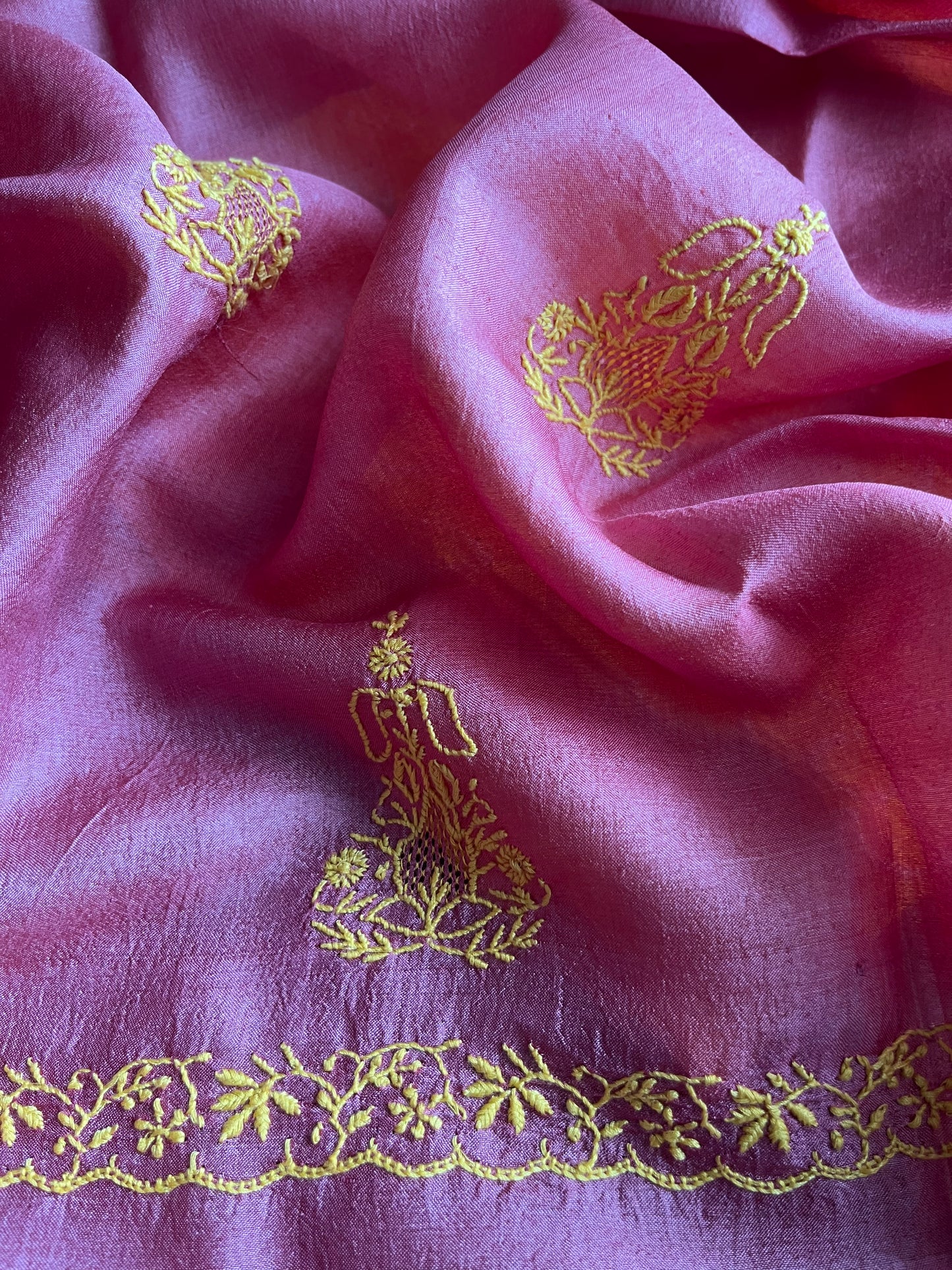 Tussar chikankari Dupatta