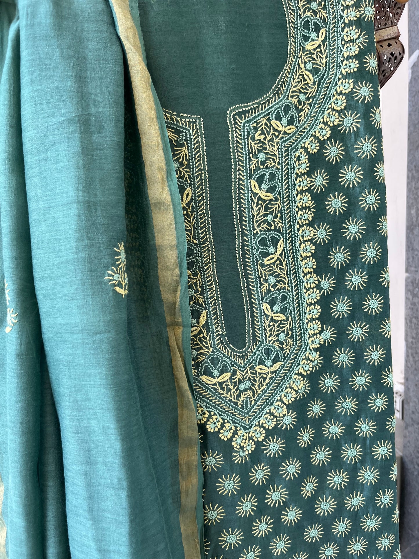 Chanderi Chikankari Kurta Dupatta