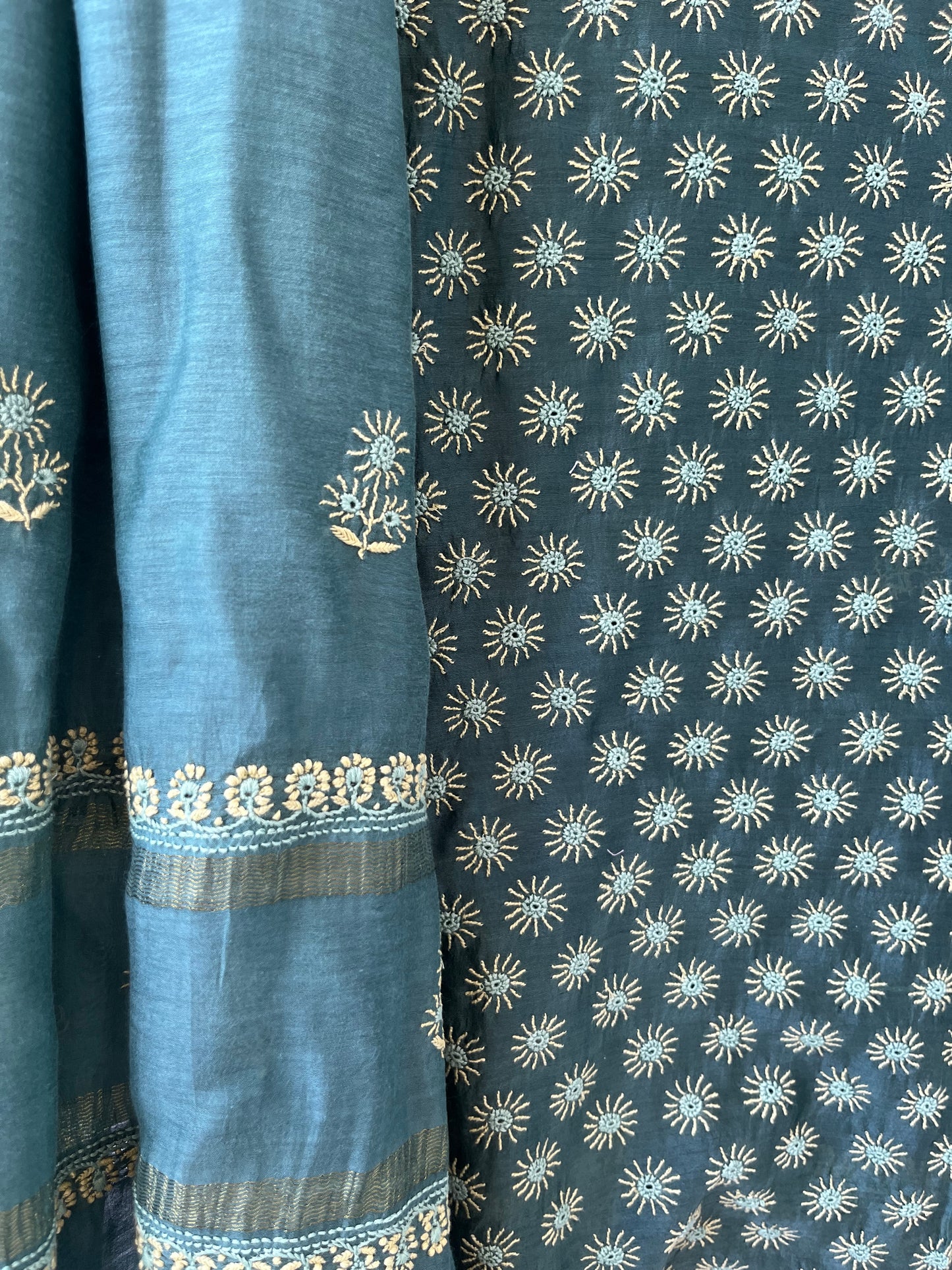 Chanderi Chikankari Kurta Dupatta