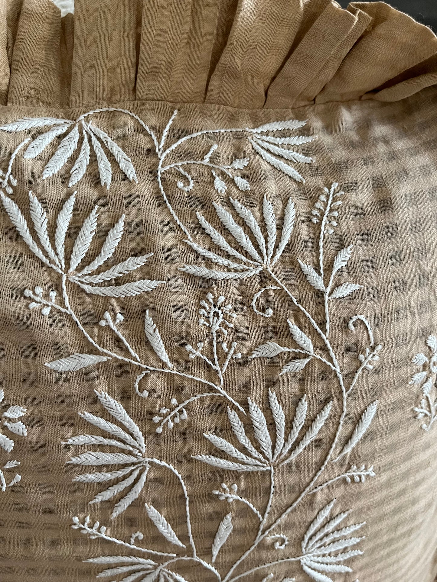Chikankari cushion cover