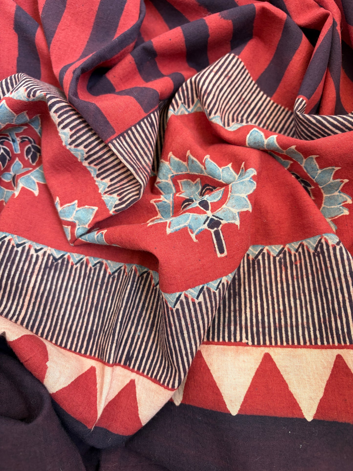 Mangalgiri kurta Bottom and ajrakh dupatta