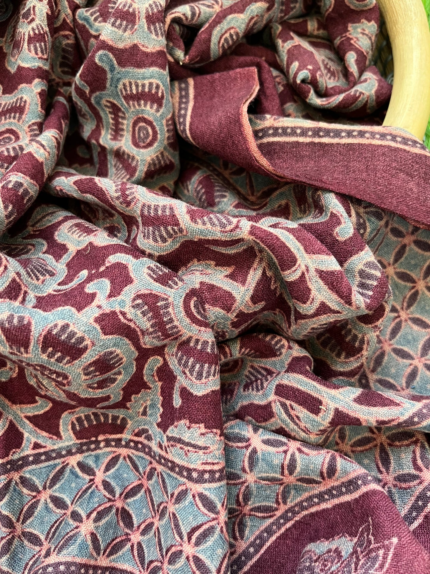 Handwoven ajrakh shawl