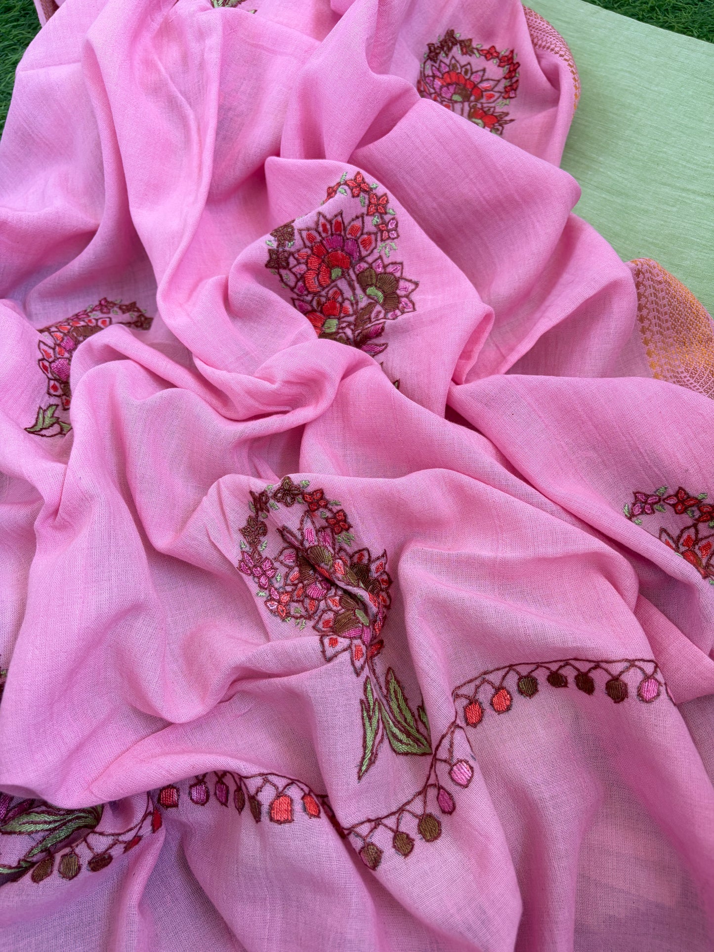 Mangalgiri Cotton kurta bottom kashmiri work dupatta