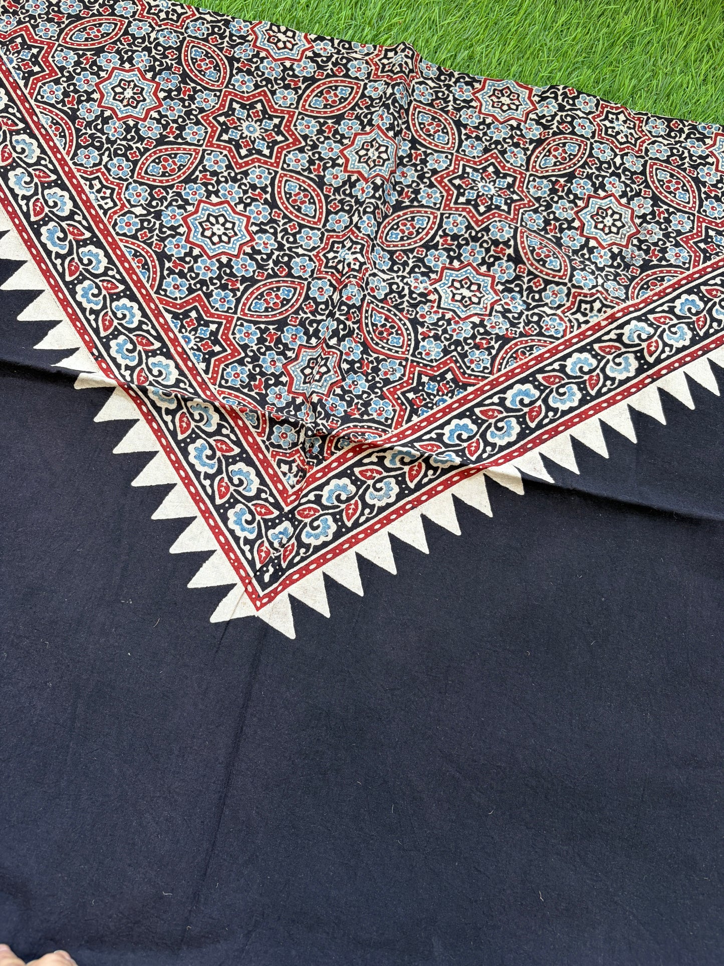 Cotton Ajrakh patterned fabric