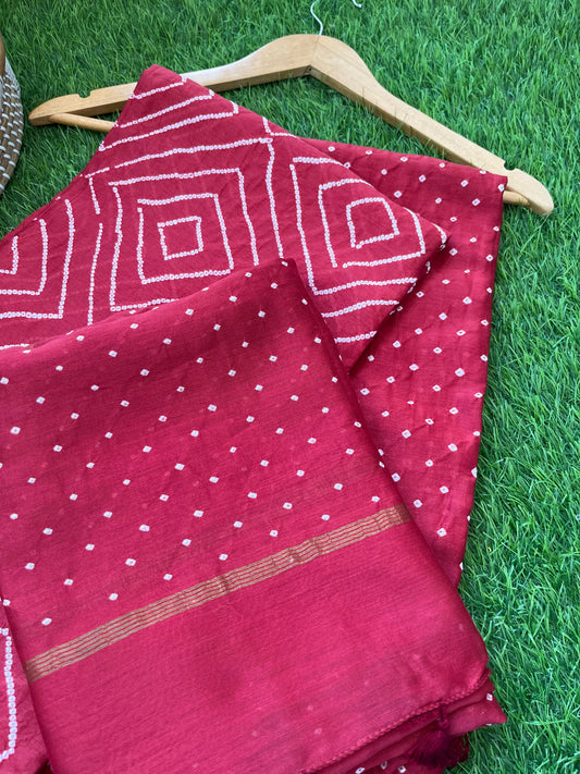 Bandhani kurta bottom dupatta