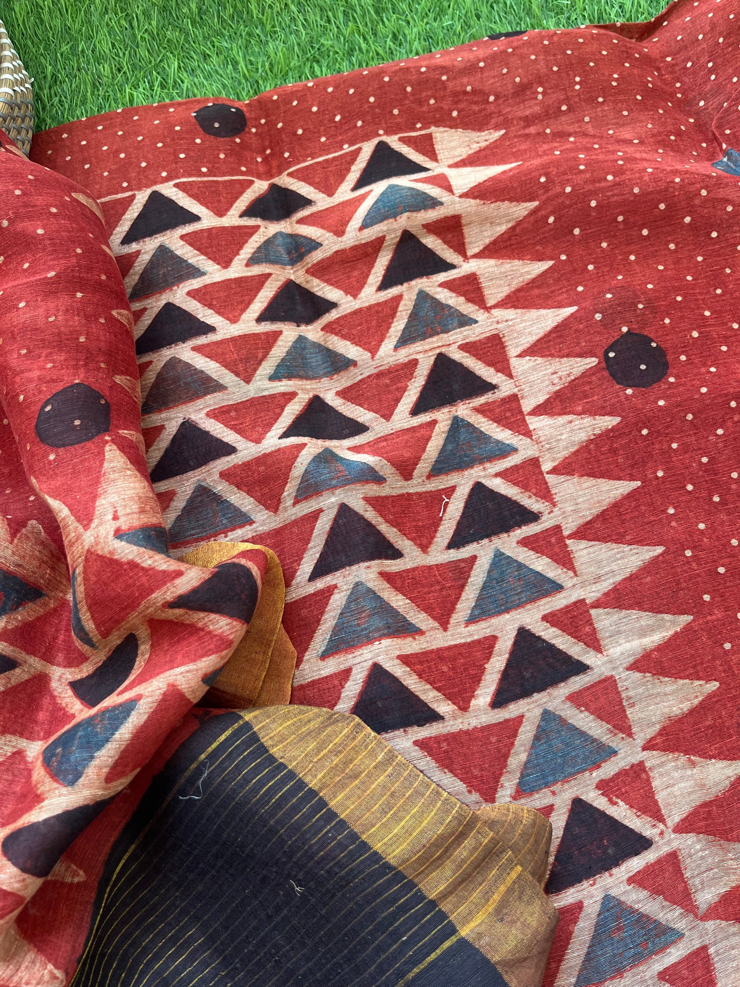 Linen Ajrakh Kurta and dupatta