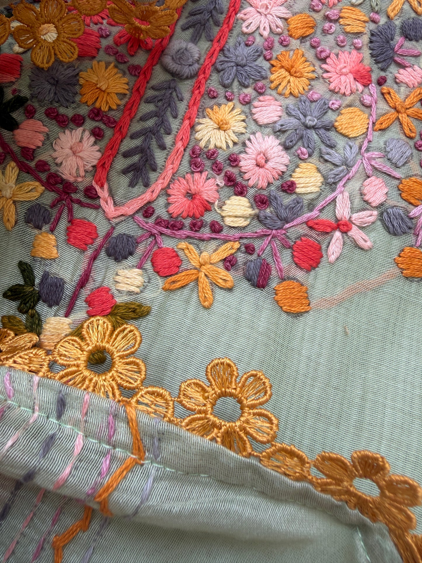 Chanderi silk knot work embroidered kurta dupatta