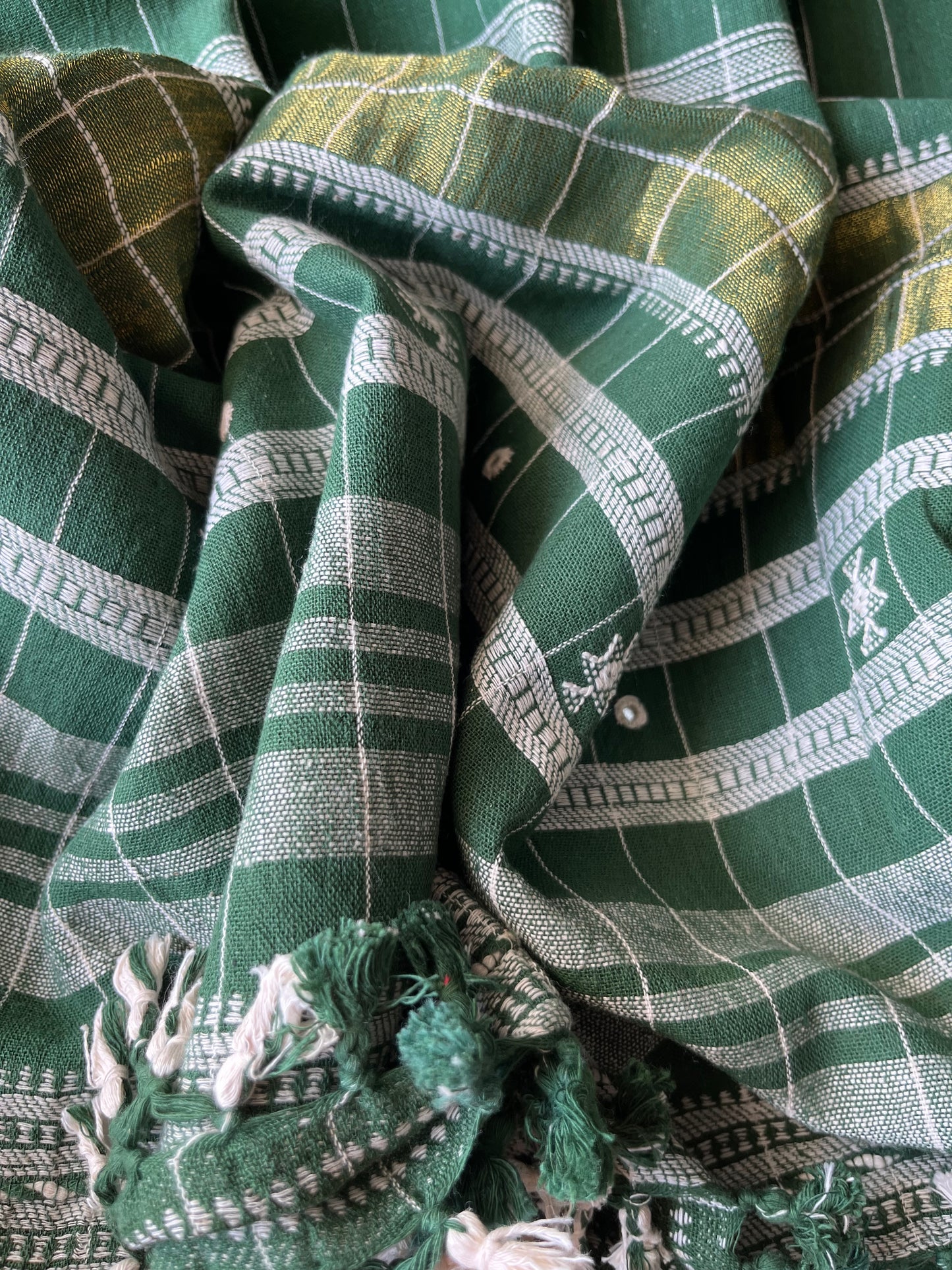 Handwoven organic kala Cotton kurta bottom dupatta