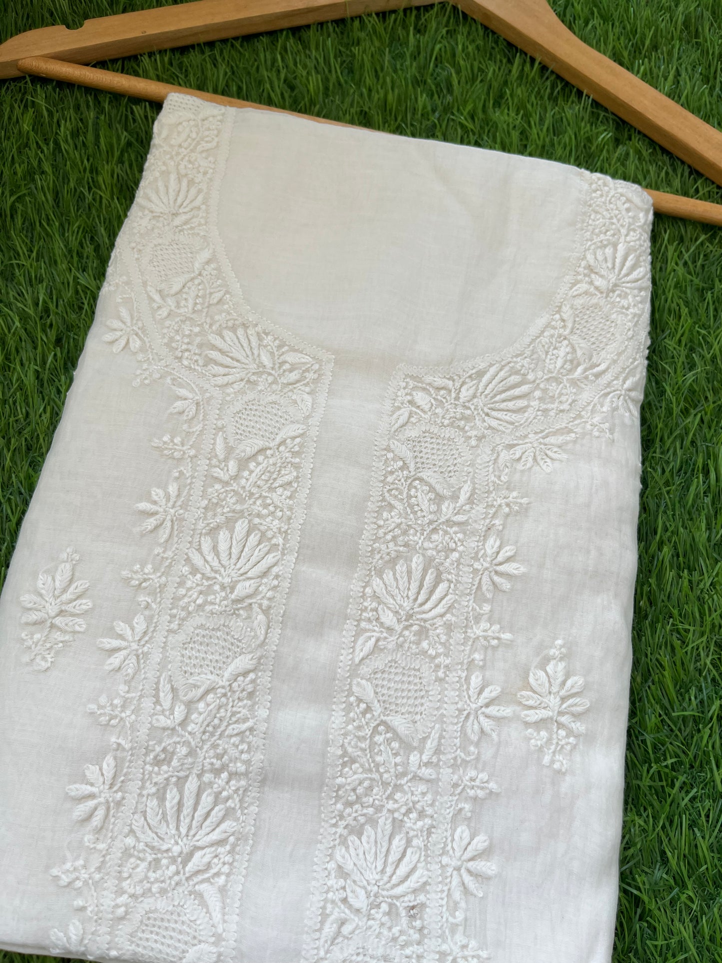 Chanderi chikankari kurta