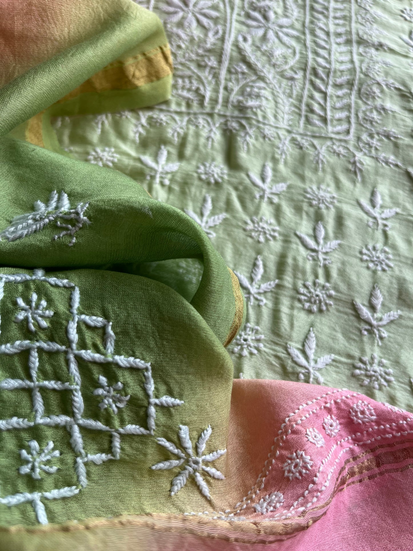 Chanderi Chikankari Kurta Dupatta